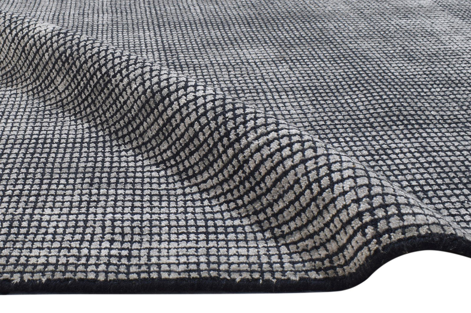 Noella 4X7 Rug Wool / Silk Charcoal Modern Handloom Scandinavian Solid 7864158781589