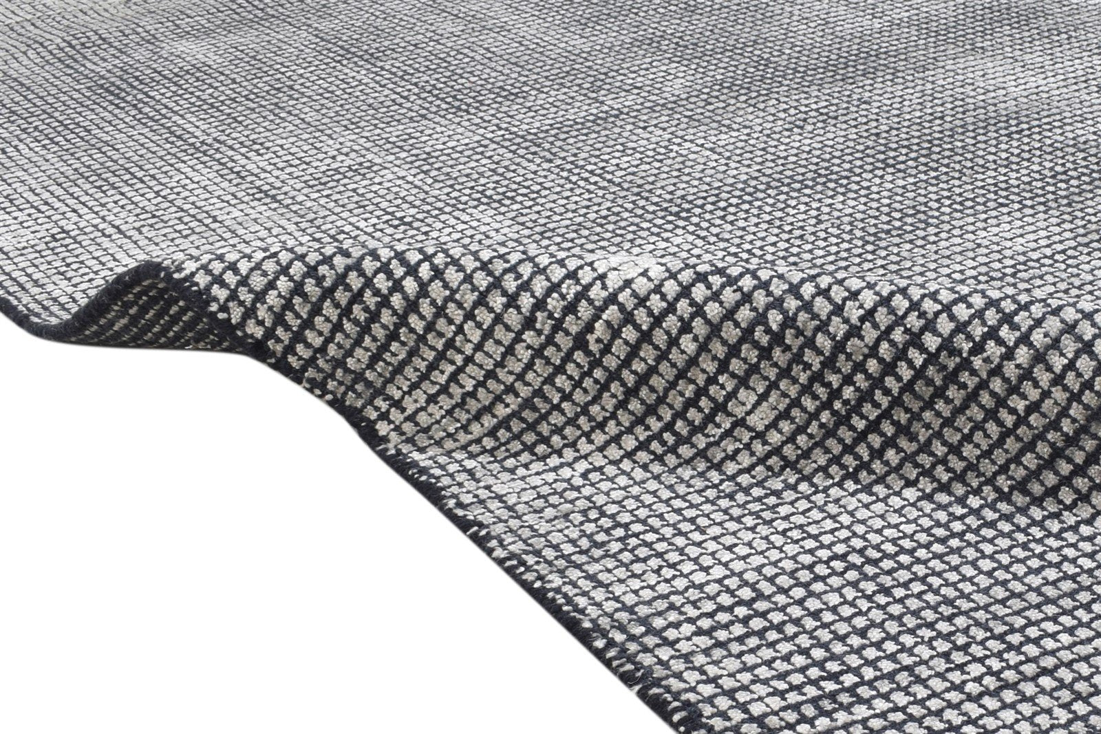 Noella 4X7 Rug Wool / Silk Charcoal Modern Handloom Scandinavian Solid 7864158781589