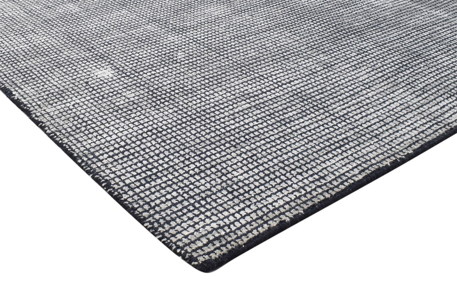 Noella 4X7 Rug Wool / Silk Charcoal Modern Handloom Scandinavian Solid 7864158781589
