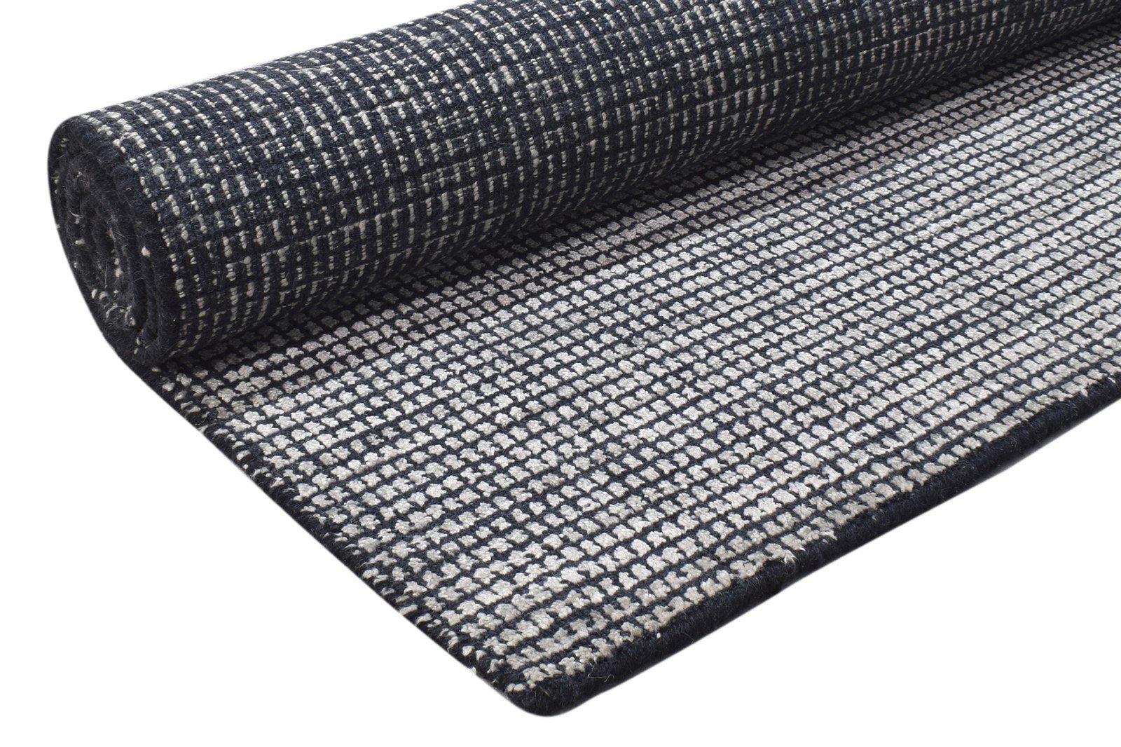 Noella 4X7 Rug Wool / Silk Charcoal Modern Handloom Scandinavian Solid 7864158781589