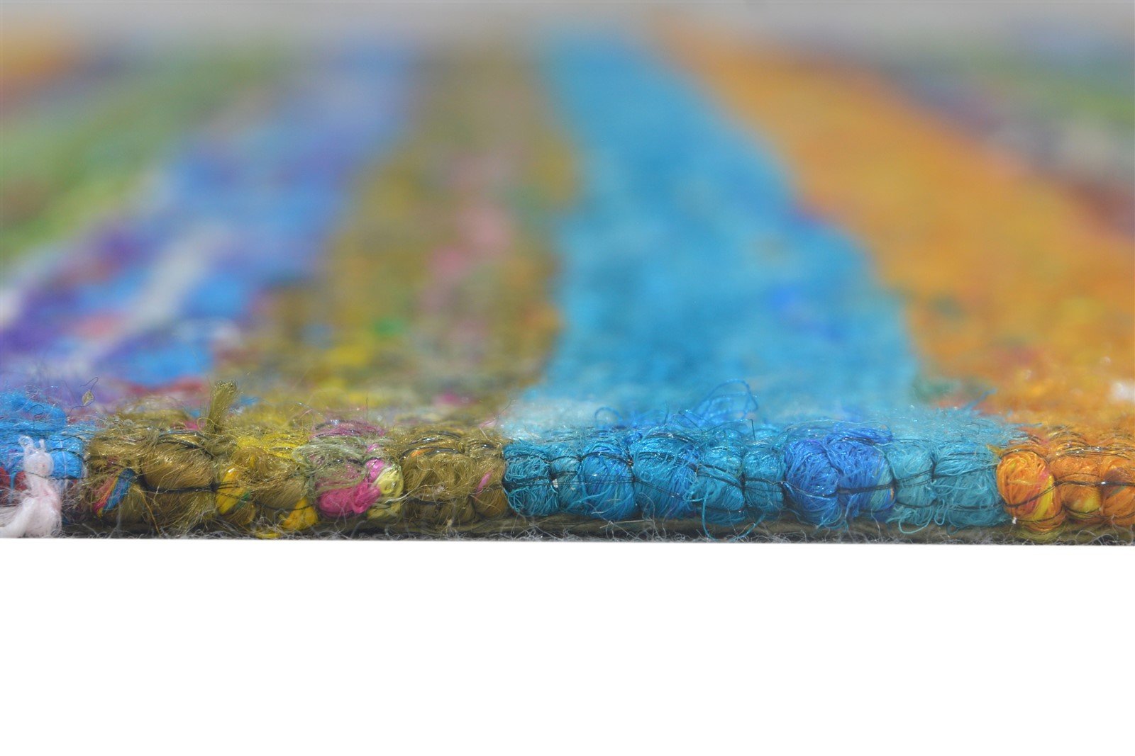 Rozamond 5' X 4' Rug Silk Multi Color Modern Hand Woven Bohemian Striped 7864665276565