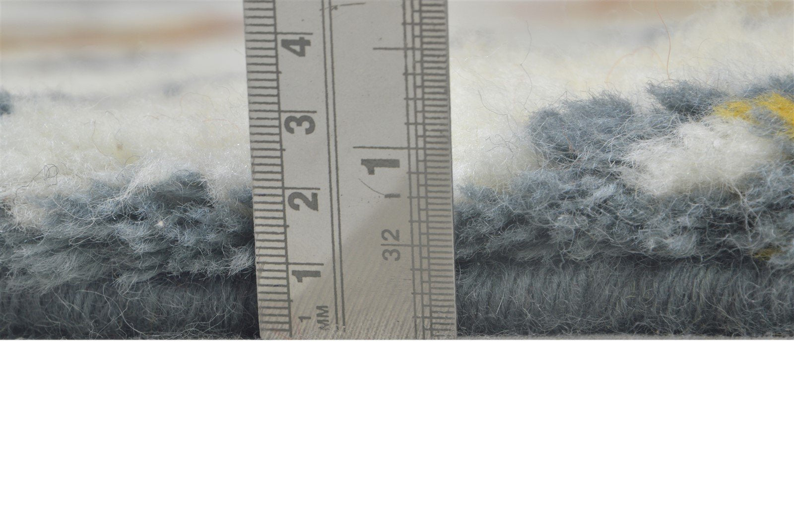 5' X 5' Rug Wool Off-White Shag Hand Knotted Moroccan Tribal Room Size Round 7864885280917