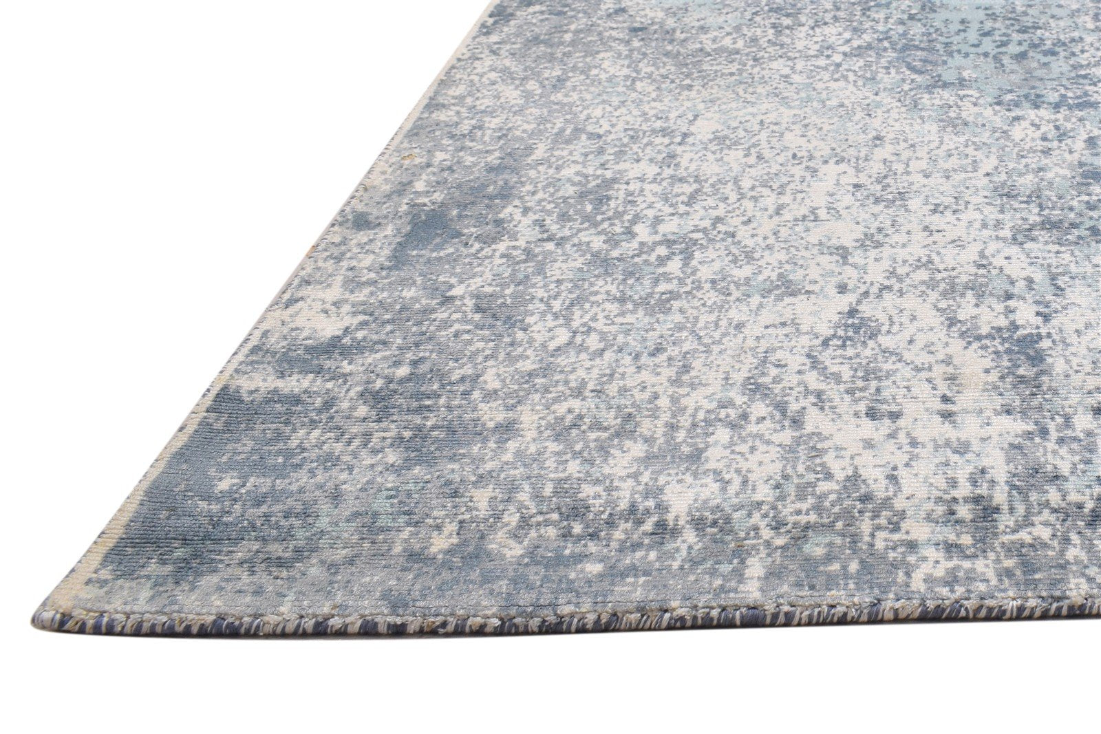 Rikki 5' X 6' Rug Silk Blue Modern Handloom Indian Abstract 7864161075349