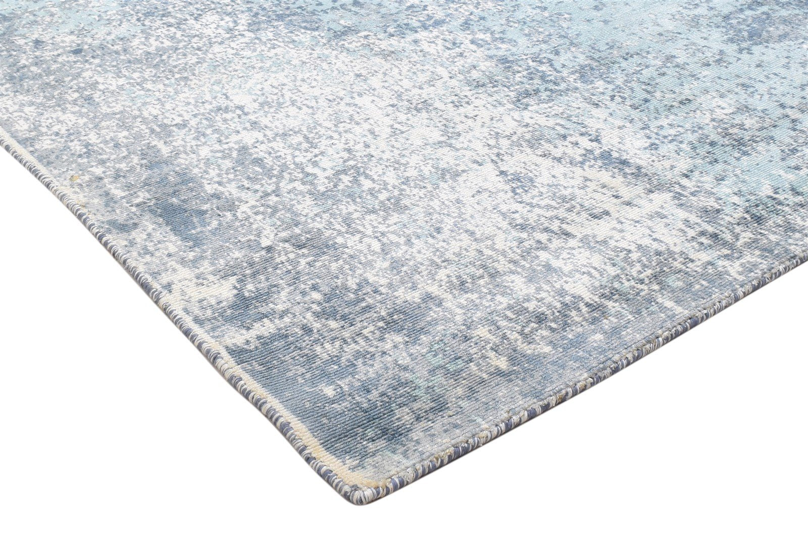 Rikki 5' X 6' Rug Silk Blue Modern Handloom Indian Abstract 7864161075349