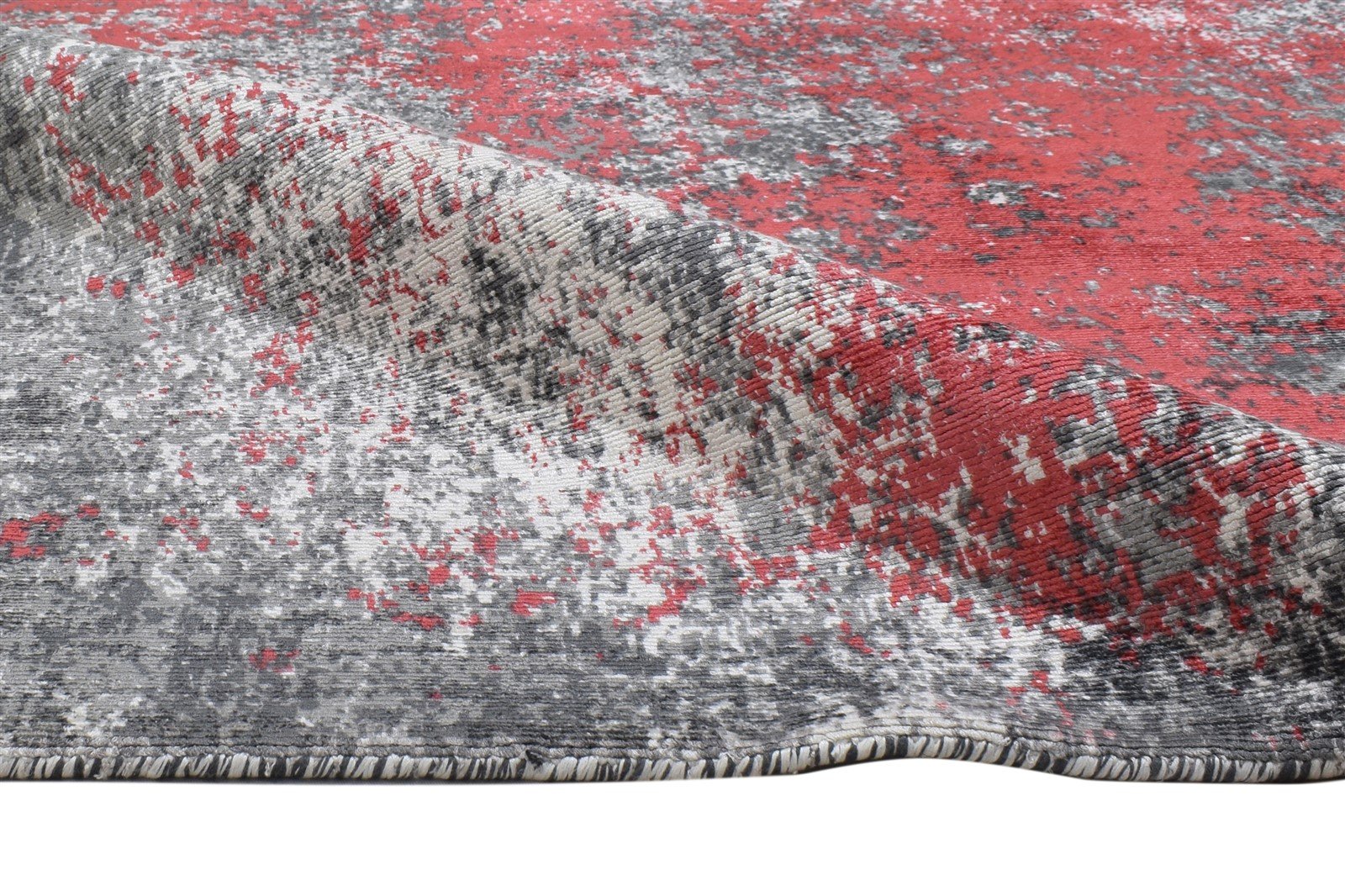 5' X 6' Rug Silk Red Modern Hand Woven Indian Abstract Room Size Carpet 7864160551061