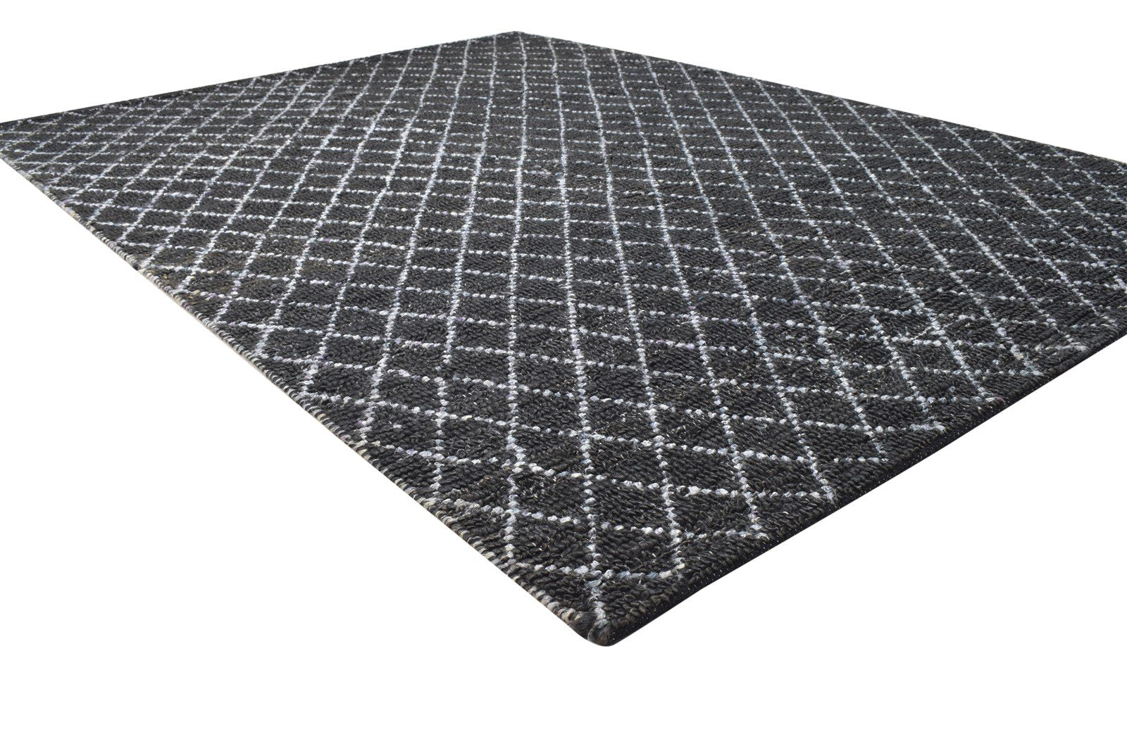 5' X 7' Rug Jute Black Modern Hand Woven Moroccan Diamond Room Size Carpet 7864164548757