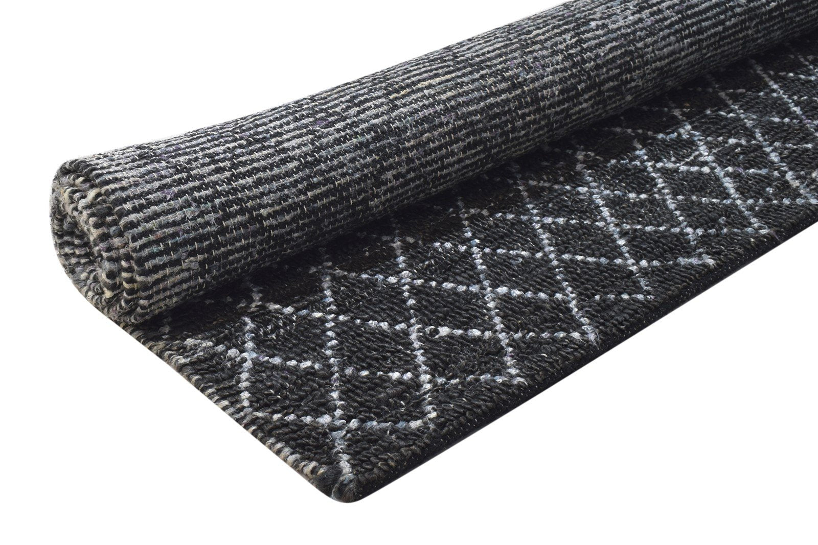 5' X 7' Rug Jute Black Modern Hand Woven Moroccan Diamond Room Size Carpet 7864164548757