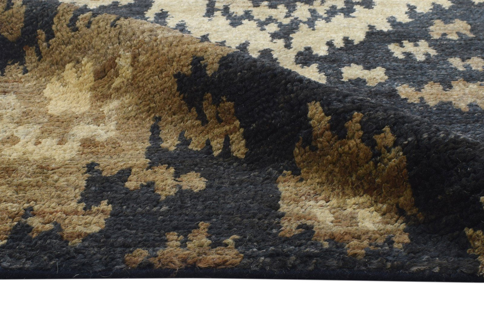5' X 7' Rug Jute Black Persian Hand Knotted Oriental Ikat Room Size Carpet 7864405688469