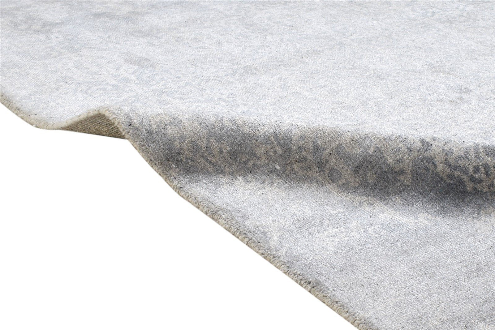 5' X 7' Rug Silk Dark Grey Modern Handloom French Floral Room Size Carpet 7864153538709
