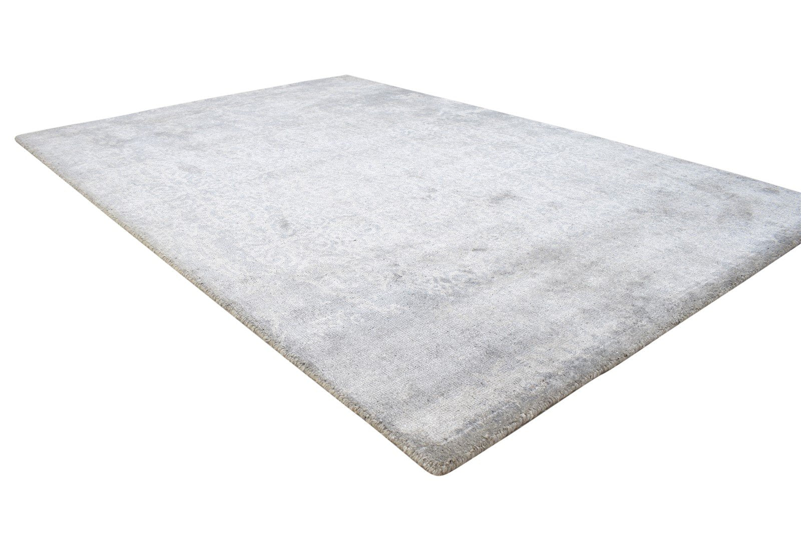 5' X 7' Rug Silk Dark Grey Modern Handloom French Floral Room Size Carpet 7864153538709