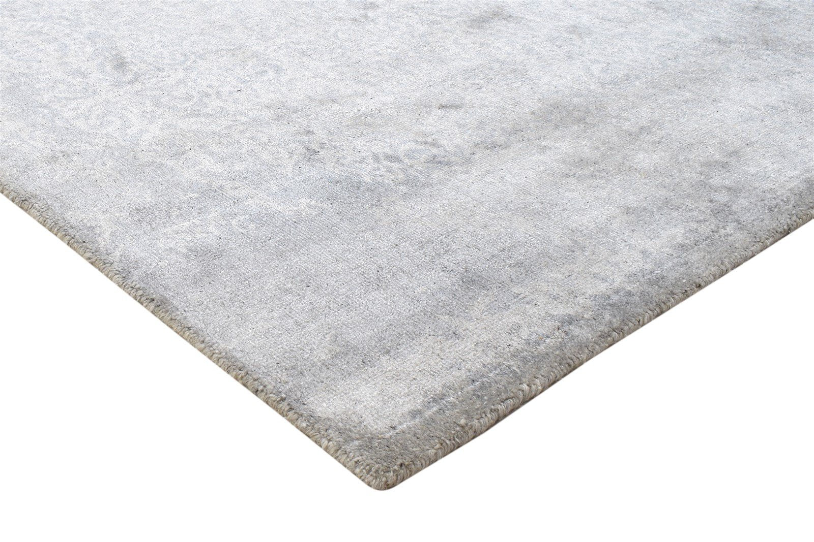 5' X 7' Rug Silk Dark Grey Modern Handloom French Floral Room Size Carpet 7864153538709