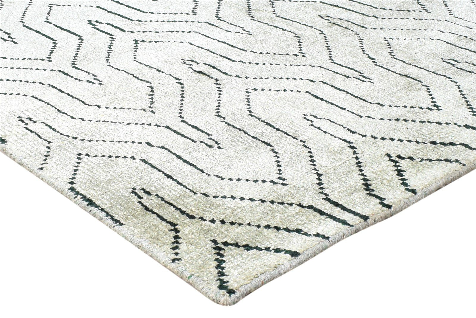 5' X 7' Rug Silk Grey Modern Hand Knotted Scandinavian Trellis Room Size Carpet 7864413552789