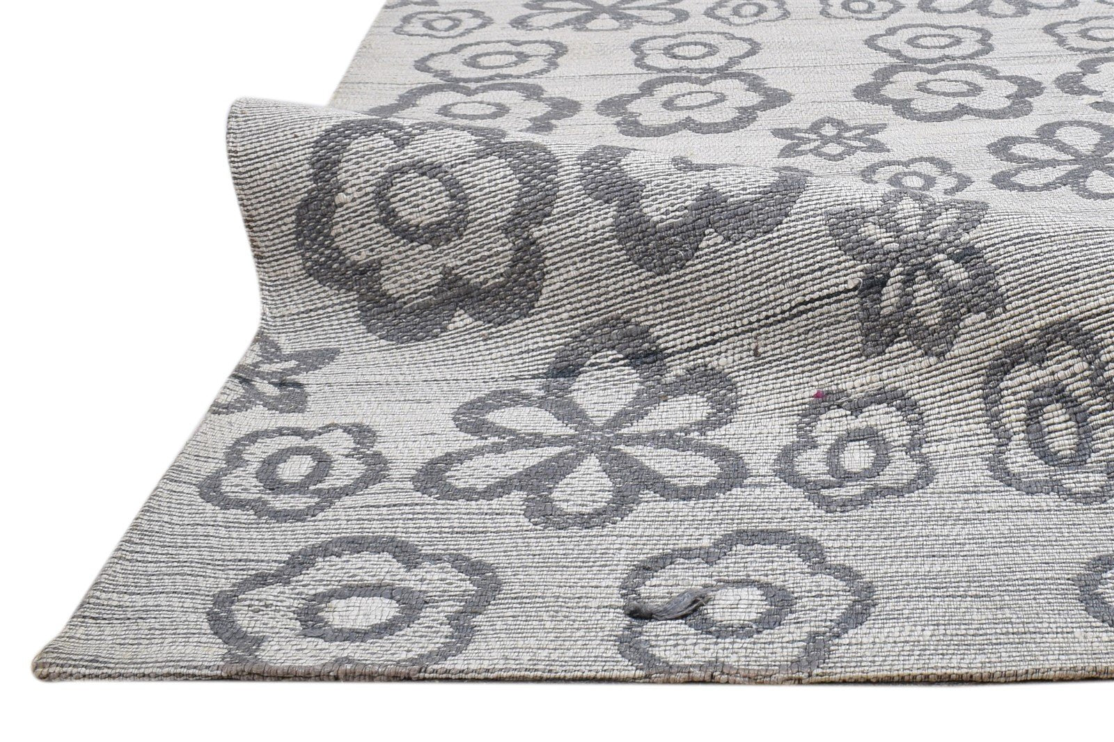 5' X 7' Rug Silk Grey Modern Jacquard Loom Scandinavian Floral Room Size Carpet 7860700184725