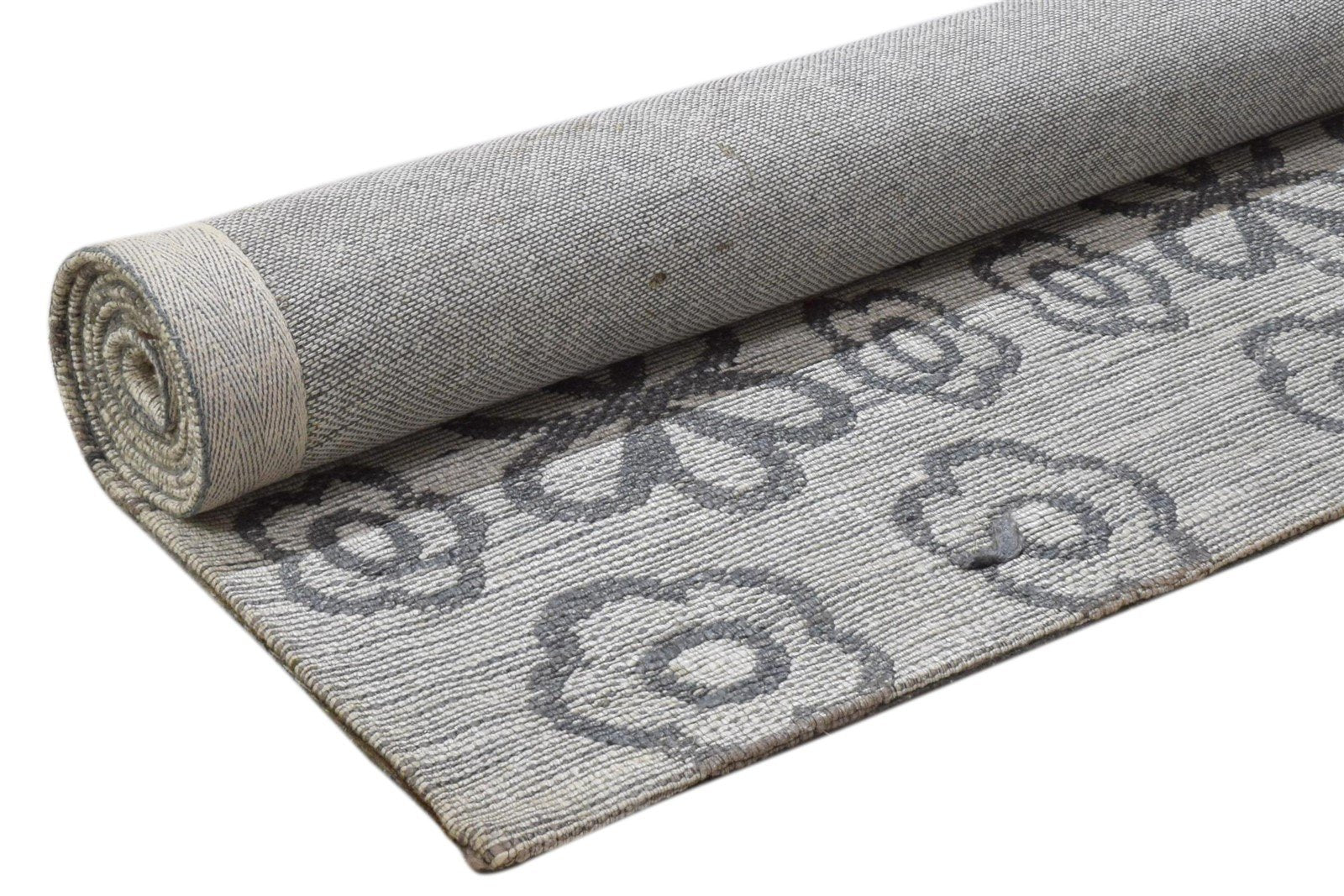 5' X 7' Rug Silk Grey Modern Jacquard Loom Scandinavian Floral Room Size Carpet 7860700184725