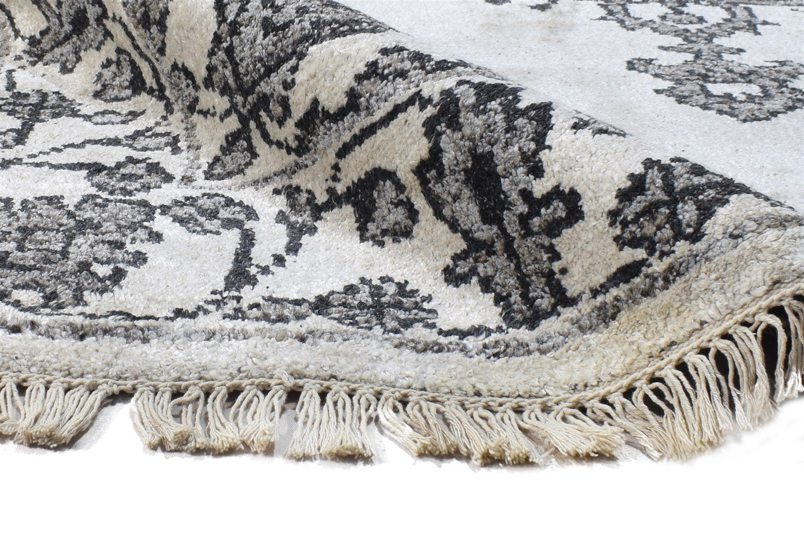 5' X 7' Rug Silk Ivory Persian Hand Knotted Serapi Medallion Room Size Carpet 7864995315861