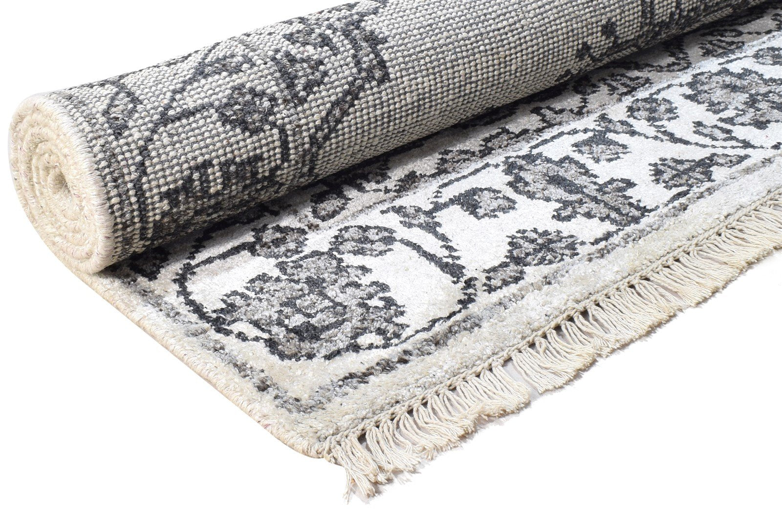 5' X 7' Rug Silk Ivory Persian Hand Knotted Serapi Medallion Room Size Carpet 7864995315861