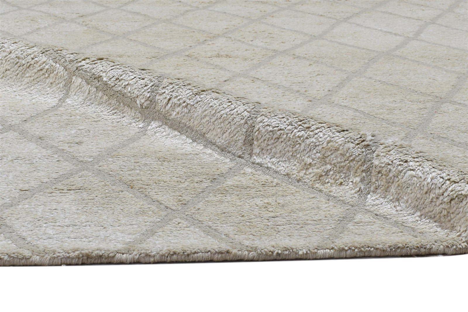 5' X 7' Rug Silk Sand Modern Hand Knotted Moroccan Diamond Room Size Carpet 7864223039637