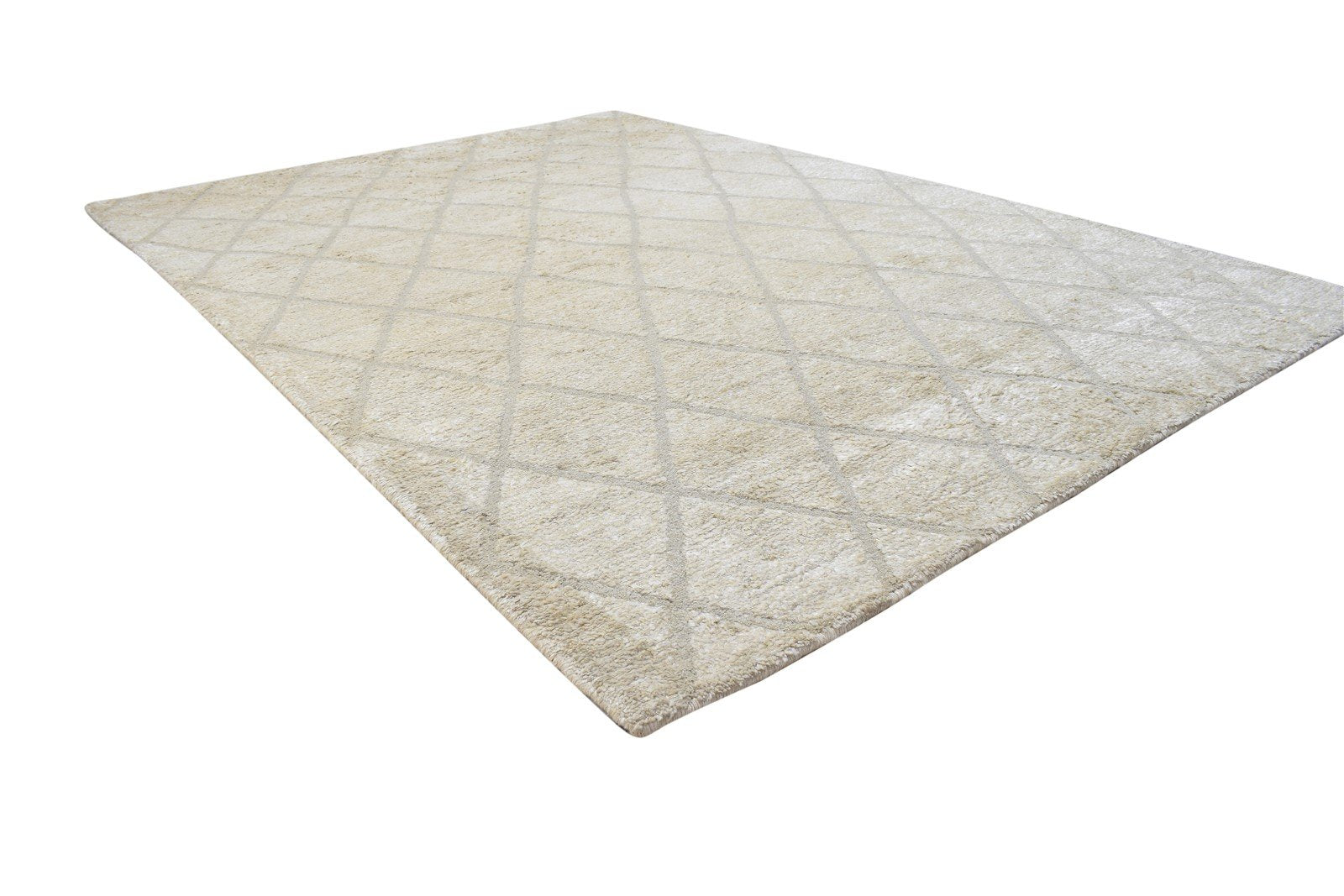 5' X 7' Rug Silk Sand Modern Hand Knotted Moroccan Diamond Room Size Carpet 7864223039637