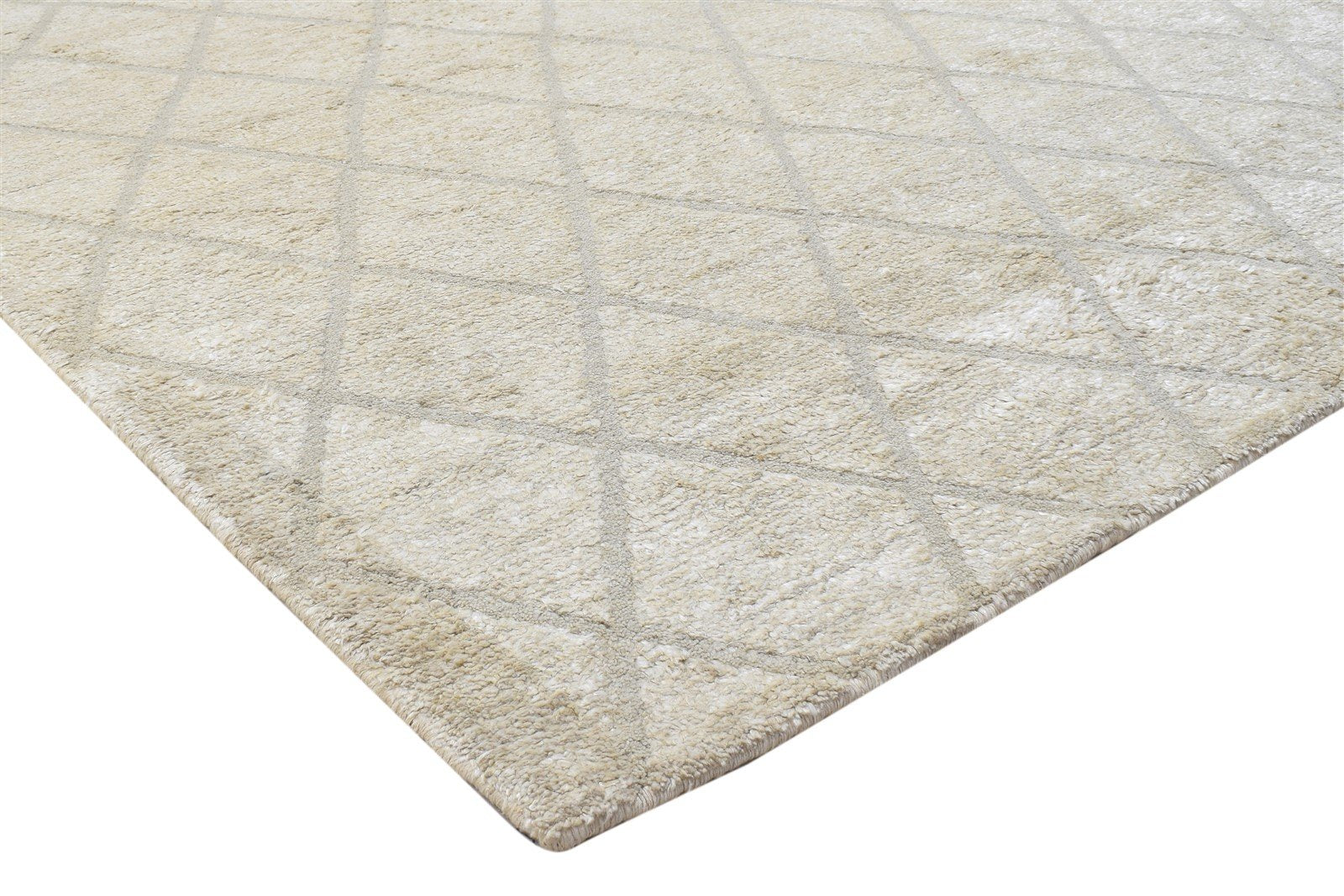 5' X 7' Rug Silk Sand Modern Hand Knotted Moroccan Diamond Room Size Carpet 7864223039637