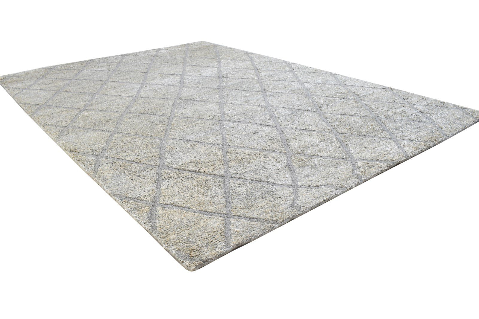 5' X 7' Rug Silk Sand Modern Hand Knotted Moroccan Diamond Room Size Carpet 7864228642965
