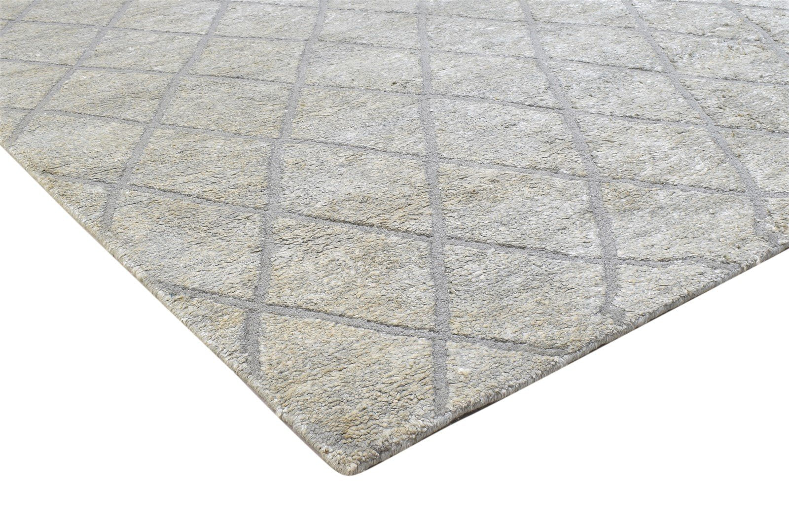 5' X 7' Rug Silk Sand Modern Hand Knotted Moroccan Diamond Room Size Carpet 7864228642965