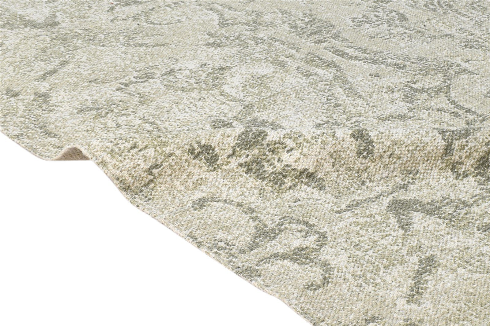 5' X 7' Rug Wool Beige Modern Dhurrie European Damask Room Size Carpet 7865195200661