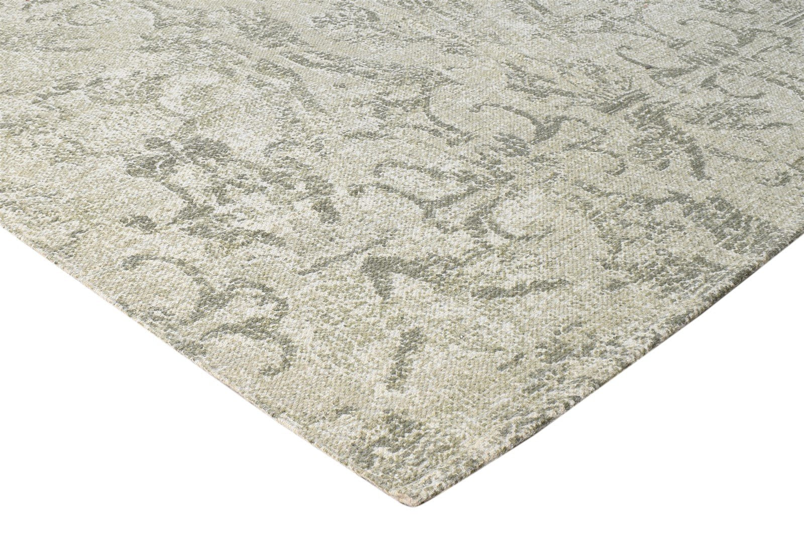 5' X 7' Rug Wool Beige Modern Dhurrie European Damask Room Size Carpet 7865195200661