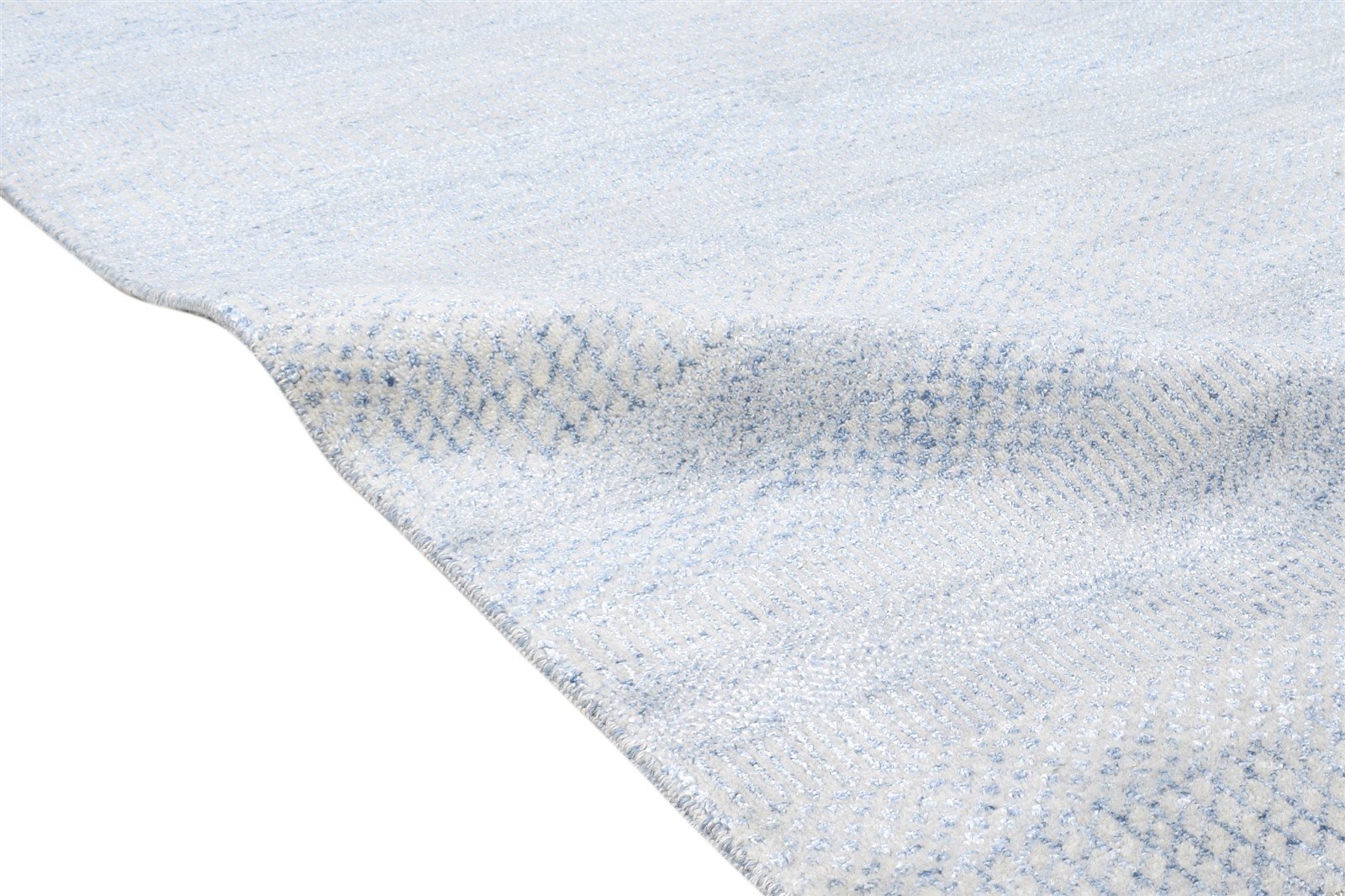 5' X 7' Rug Wool Blue Modern Hand Knotted Agra Grass Trellis Room Size Carpet 7864611471509