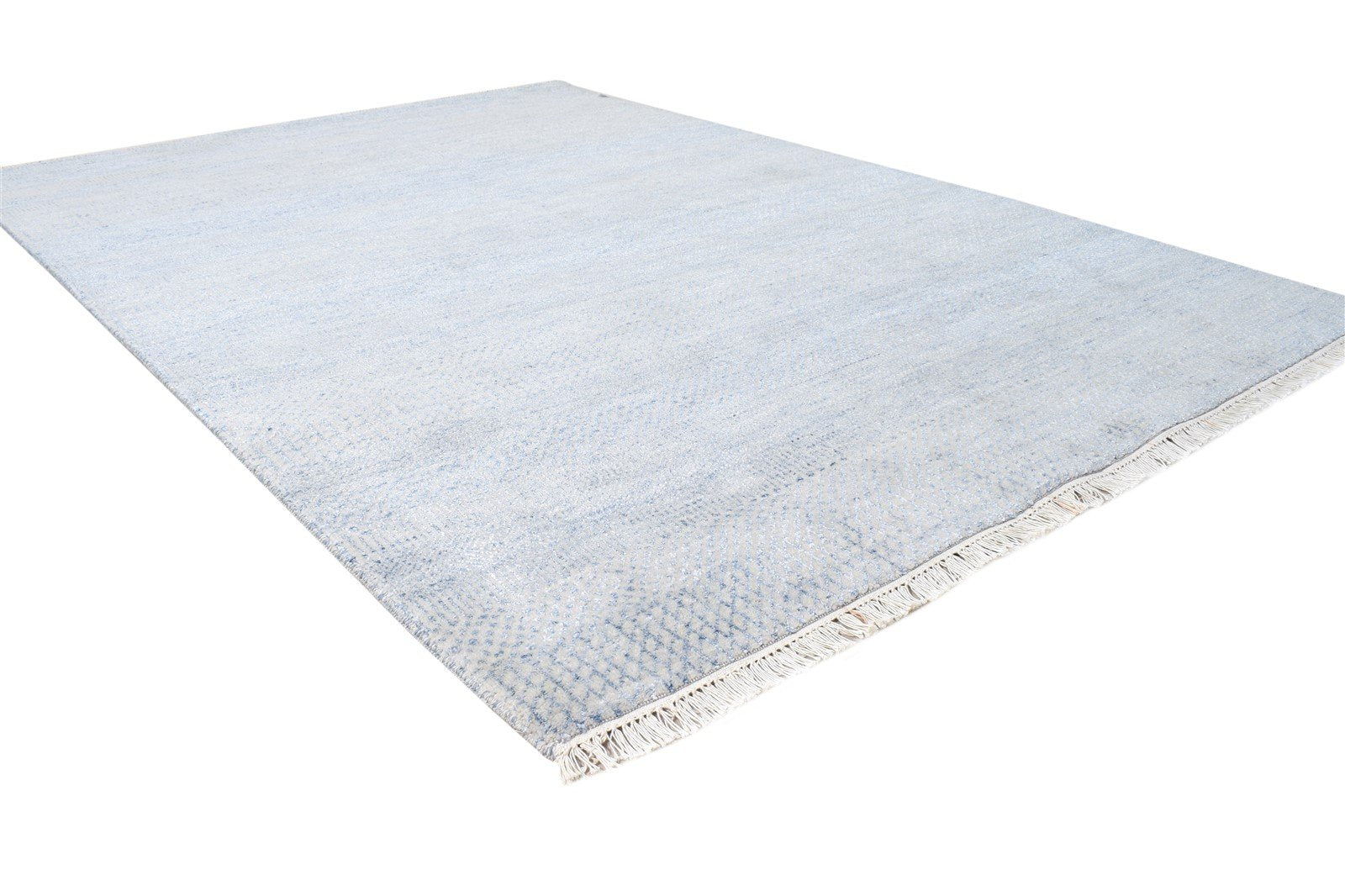 5' X 7' Rug Wool Blue Modern Hand Knotted Agra Grass Trellis Room Size Carpet 7864611471509