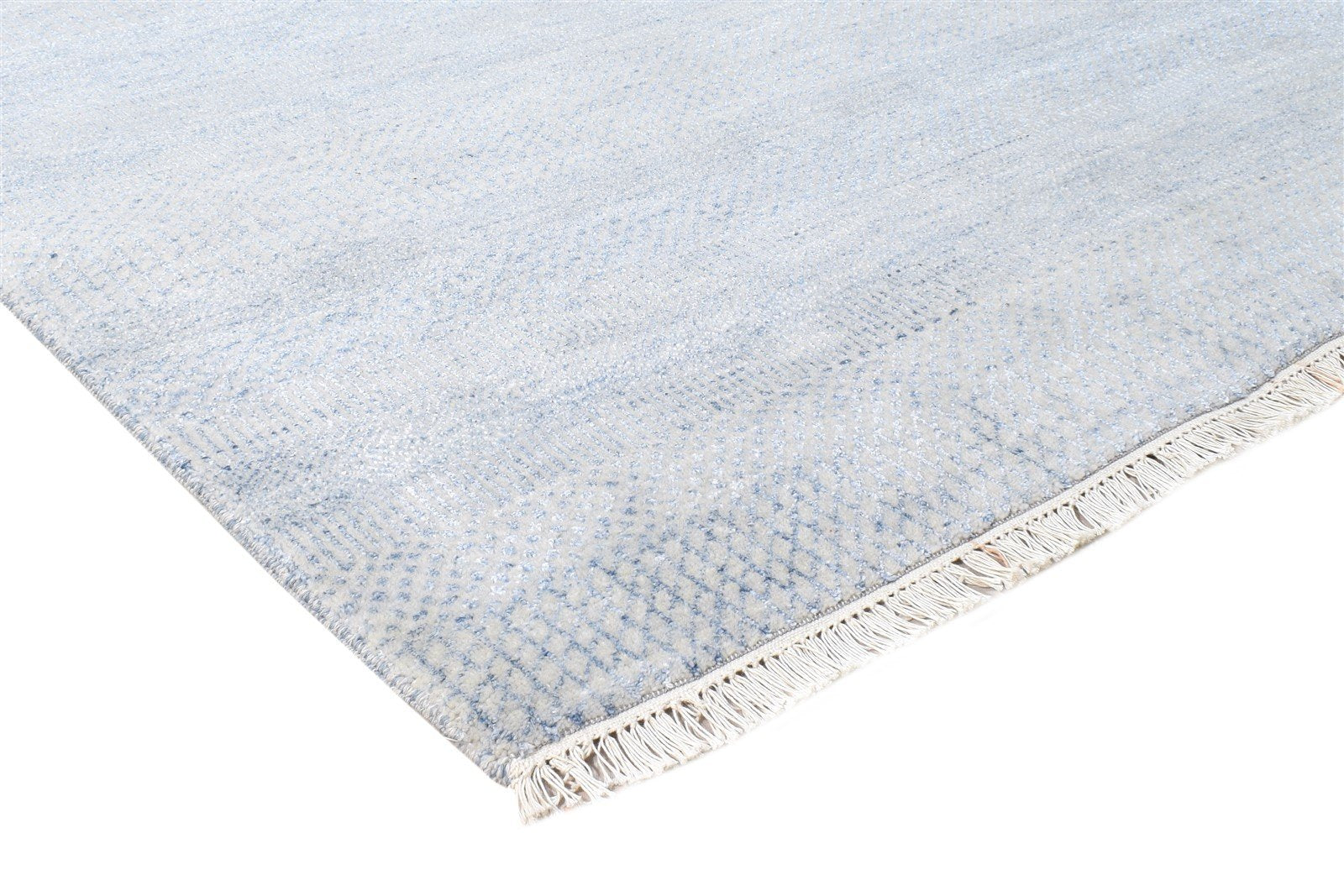 5' X 7' Rug Wool Blue Modern Hand Knotted Agra Grass Trellis Room Size Carpet 7864611471509