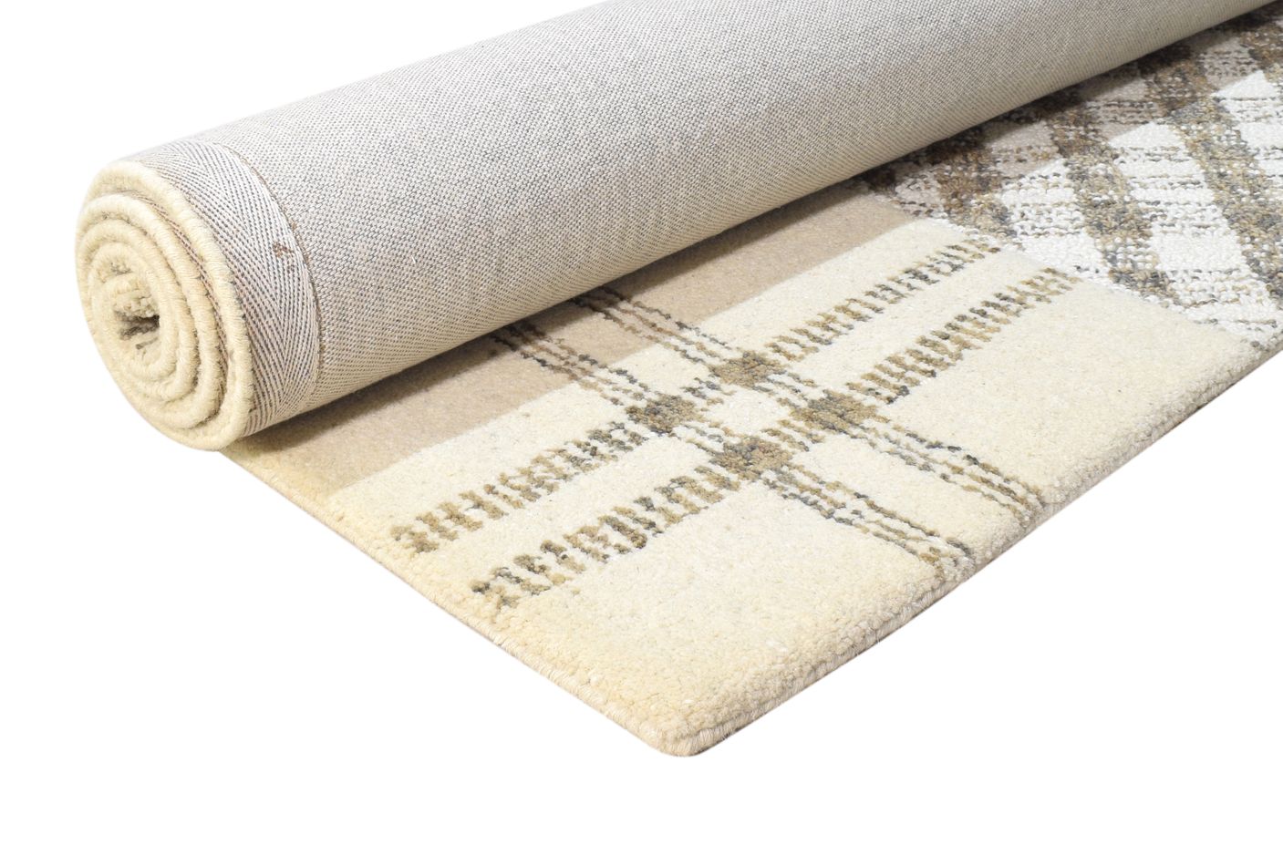 5' X 7' Rug Wool Cream Modern Tufted Scandinavian Abstract Room Size Carpet 7865009406101