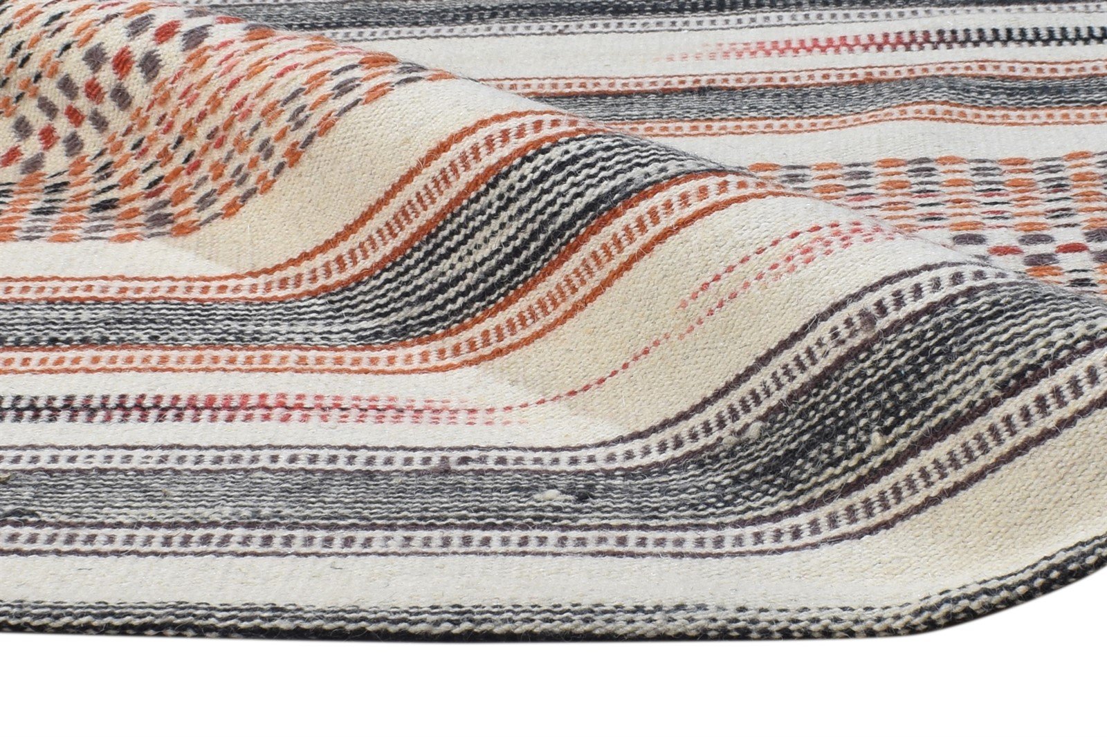 Lucia 5' X 7' Rug Wool Cream Southwestern Dhurrie American Tribal 7865005572245