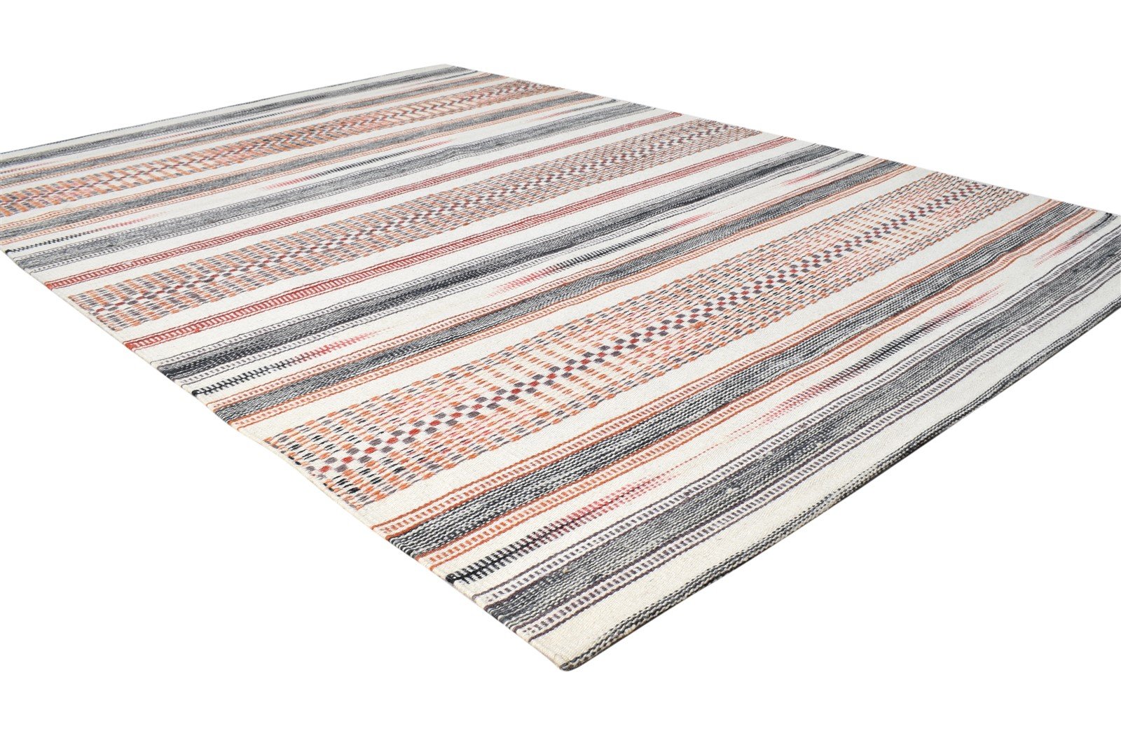 Lucia 5' X 7' Rug Wool Cream Southwestern Dhurrie American Tribal 7865005572245