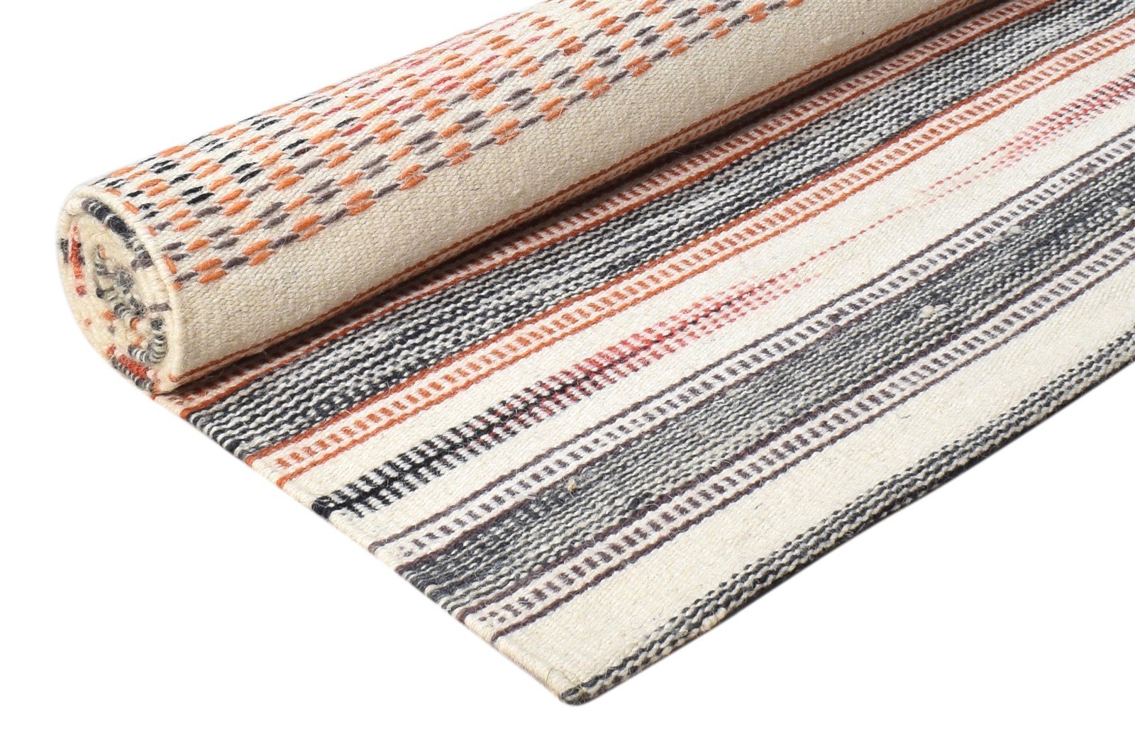 Lucia 5' X 7' Rug Wool Cream Southwestern Dhurrie American Tribal 7865005572245