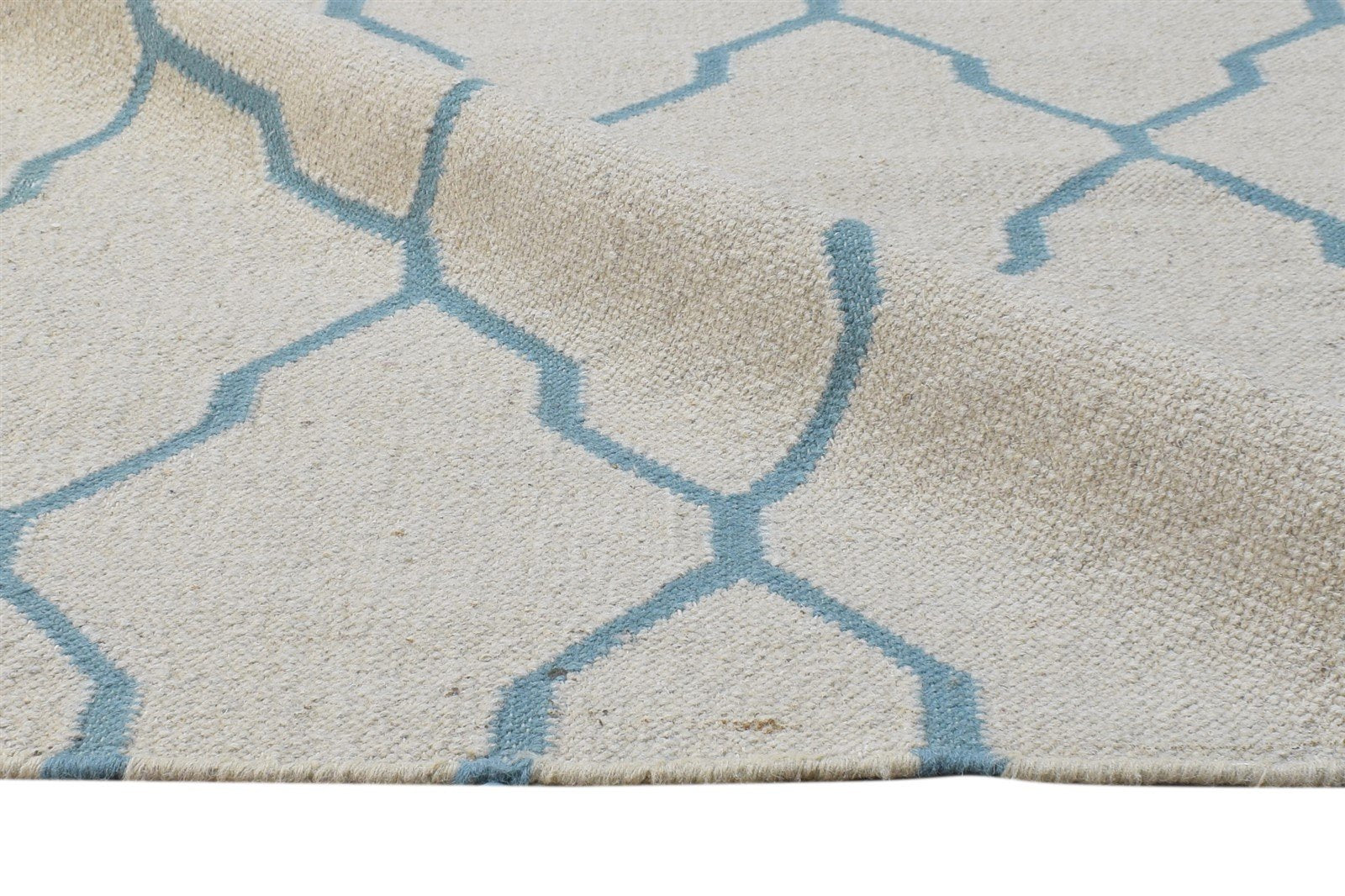 5' X 7' Rug Wool Grey Modern Dhurrie Moroccan Scroll Tile Room Size Carpet 7865077792917