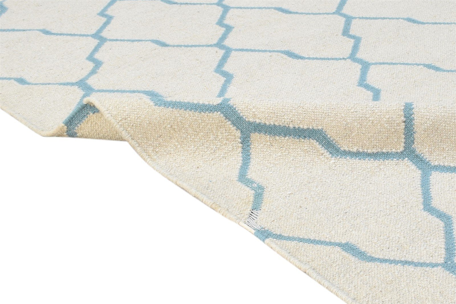 5' X 7' Rug Wool Grey Modern Dhurrie Moroccan Scroll Tile Room Size Carpet 7865077792917