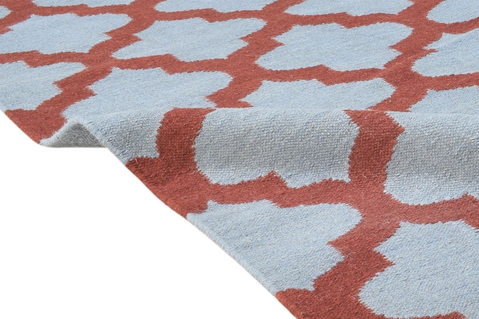 5' X 7' Rug Wool Grey Modern Dhurrie Moroccan Trellis Room Size Carpet 7864379965589