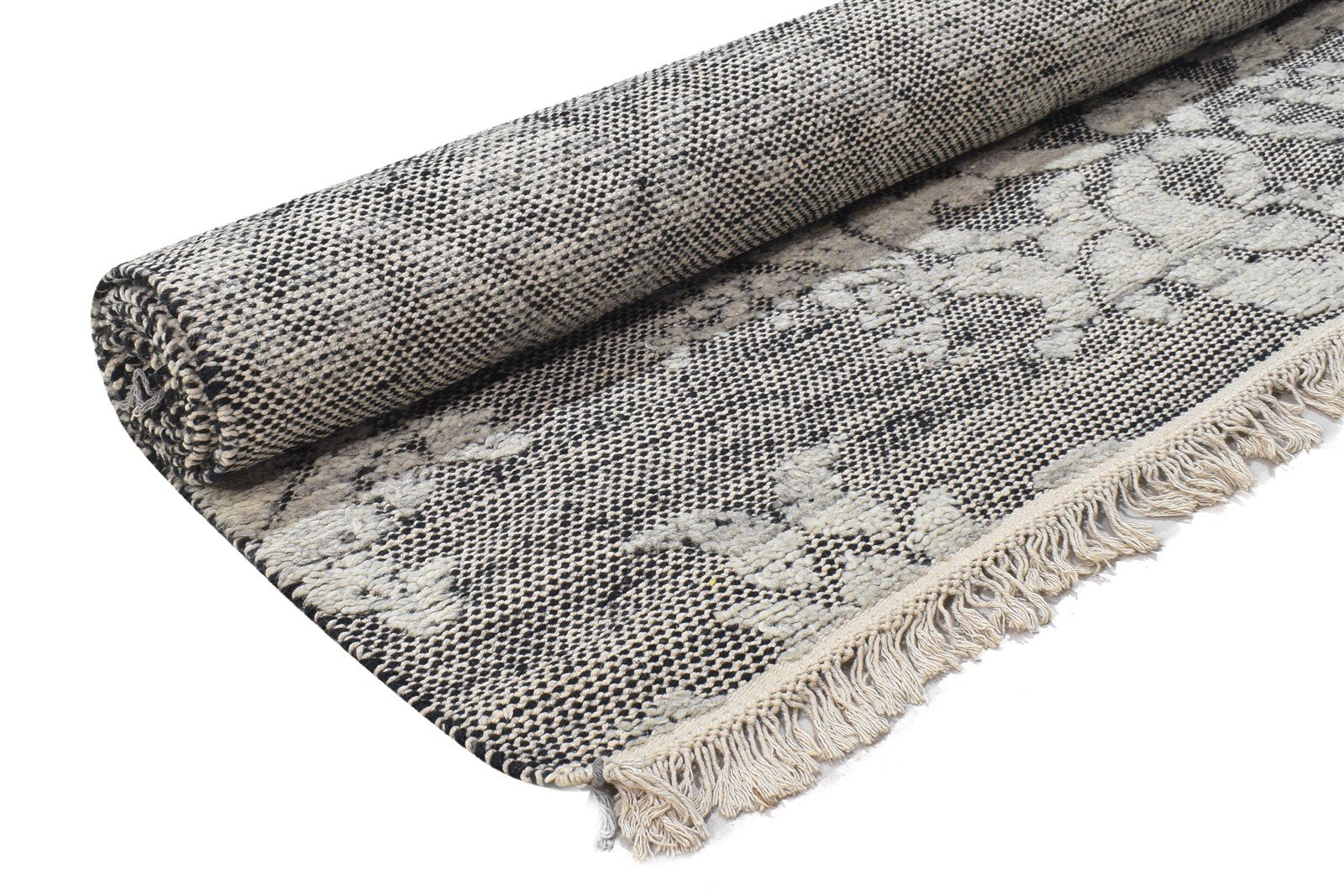 5' X 7' Rug Wool Grey Modern Hand Knotted French Damask Room Size Carpet 7864170807445