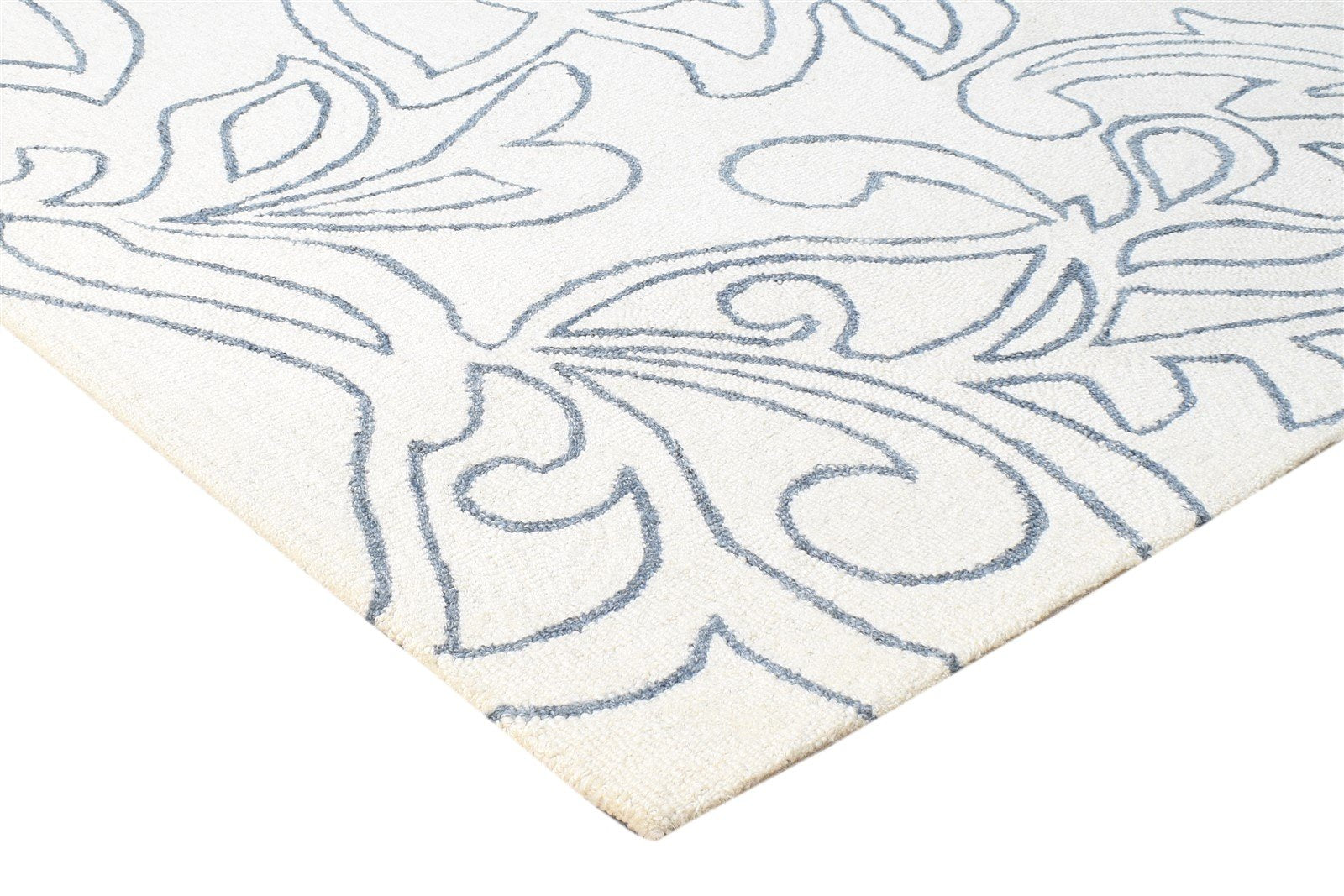 5' X 7' Rug Wool Ivory Modern Hand Tufted Scandinavian Floral Room Size Carpet 7865140740245