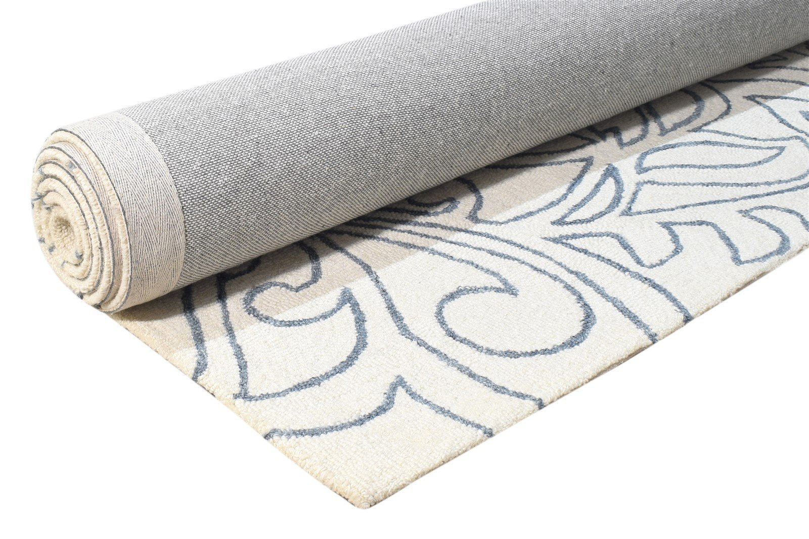 5' X 7' Rug Wool Ivory Modern Hand Tufted Scandinavian Floral Room Size Carpet 7865140740245
