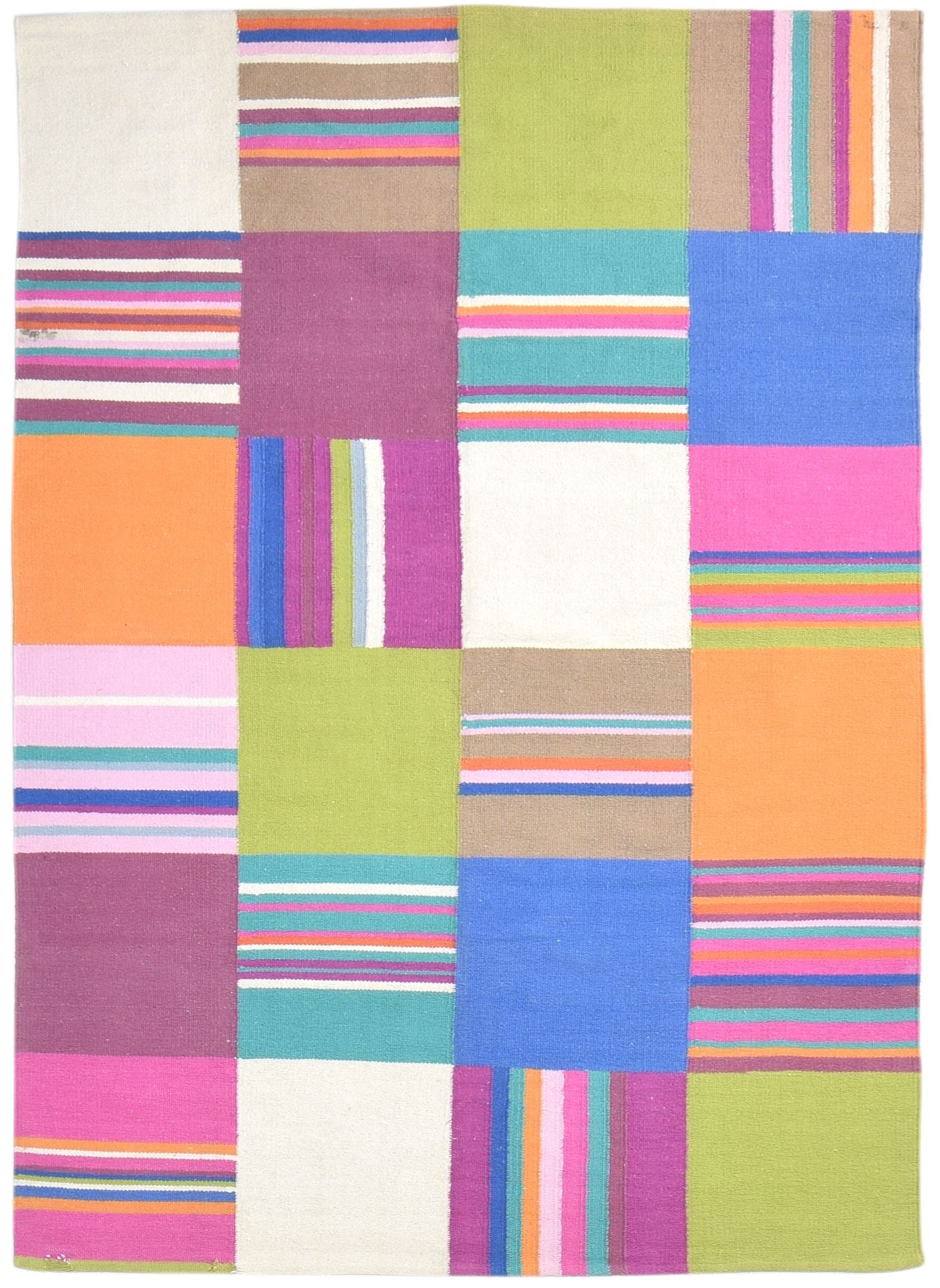 5' X 7' Rug Wool Multi Color Modern Dhurrie Bohemian Abstract Room Size Carpet 7865194414229