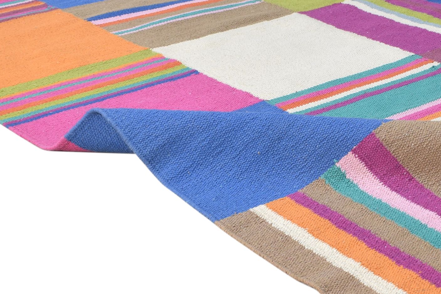 5' X 7' Rug Wool Multi Color Modern Dhurrie Bohemian Abstract Room Size Carpet 7865194414229