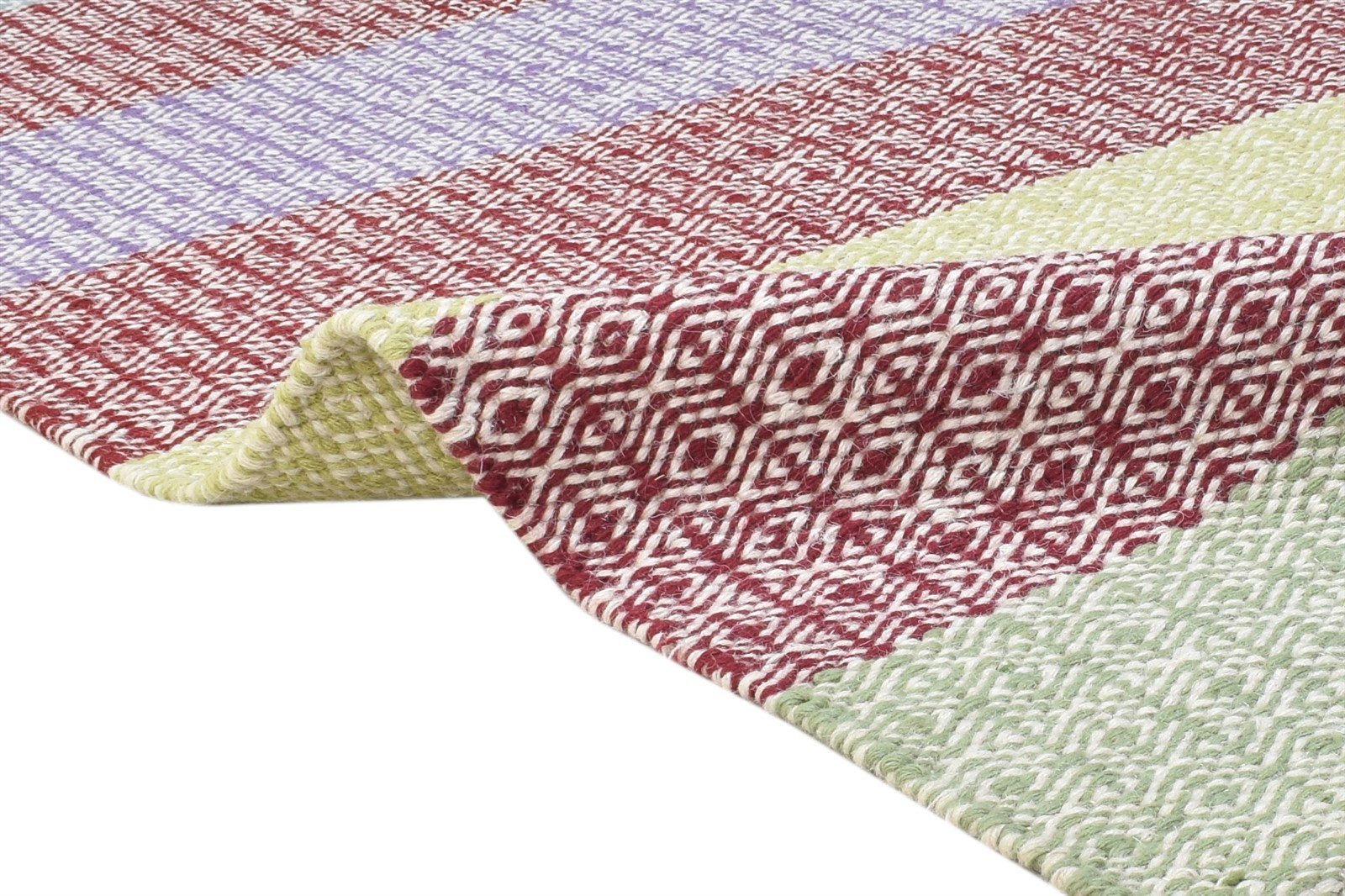 5' X 7' Rug Wool Multi Color Modern Dhurrie Bohemian Striped Room Size Carpet 7864487510165
