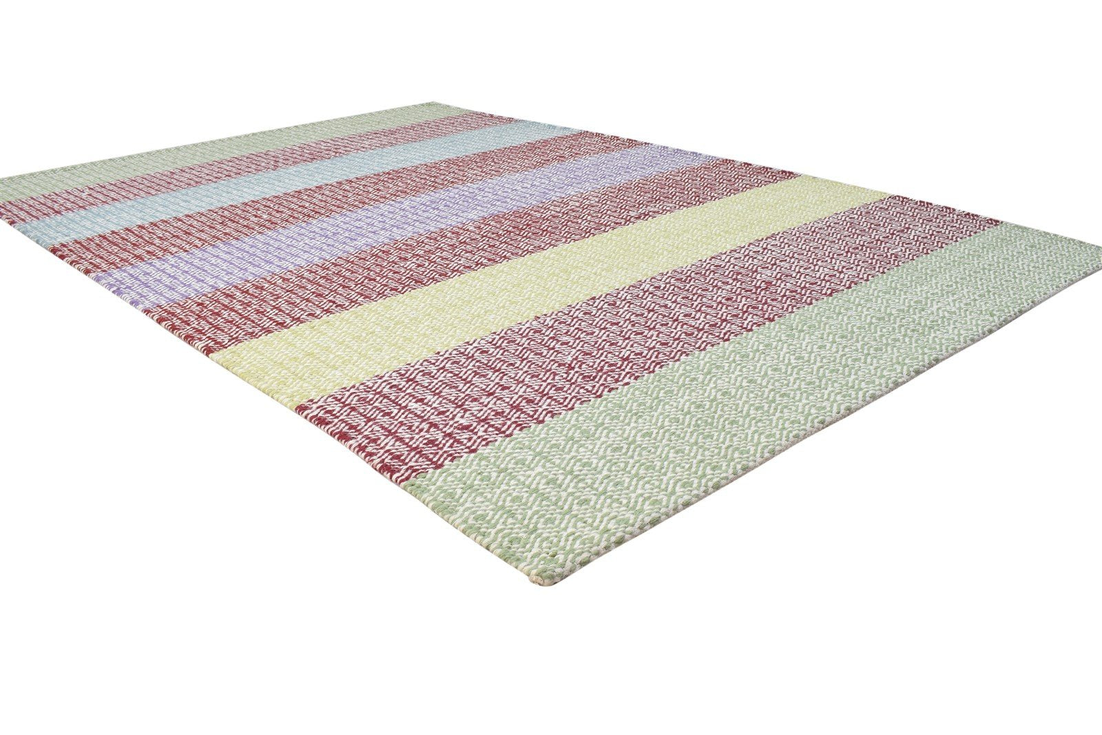 5' X 7' Rug Wool Multi Color Modern Dhurrie Bohemian Striped Room Size Carpet 7864487510165