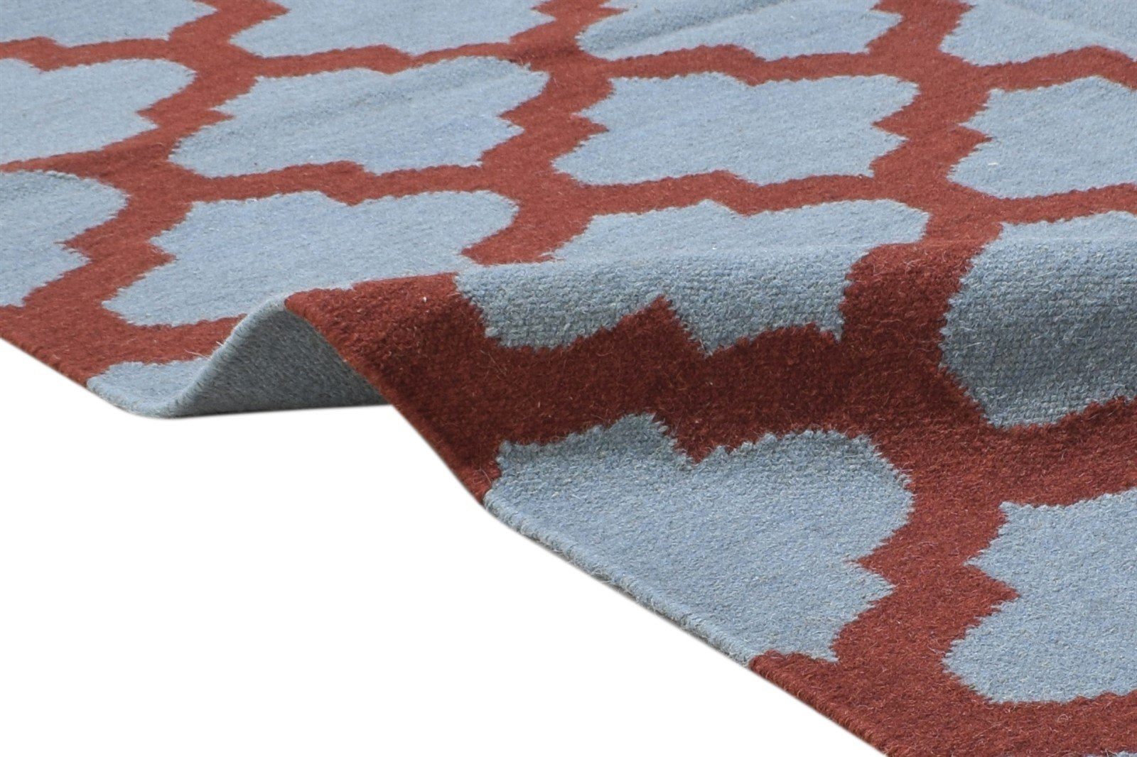 5' X 7' Rug Wool Red Modern Dhurrie Moroccan Trellis Room Size Carpet 7864353456277