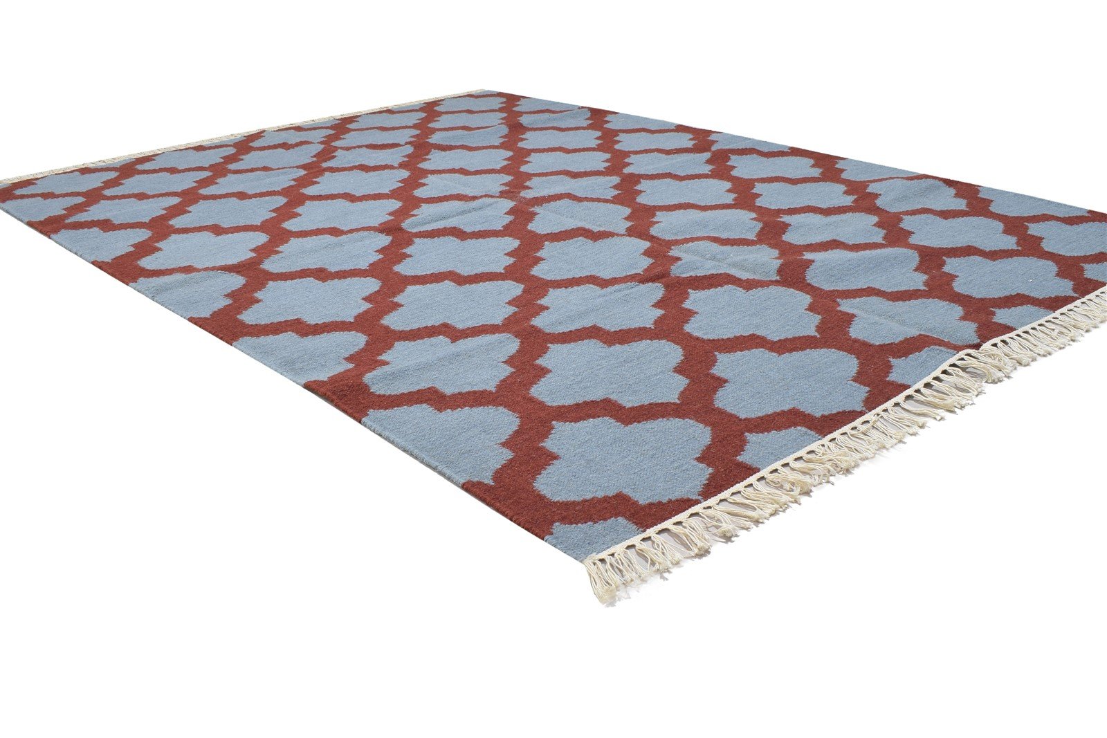 5' X 7' Rug Wool Red Modern Dhurrie Moroccan Trellis Room Size Carpet 7864353456277