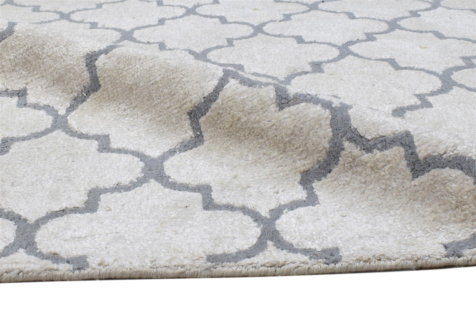 5' X 7' Rug Wool Sand Modern Hand Knotted Moroccan Trellis Room Size Carpet 7864512872597