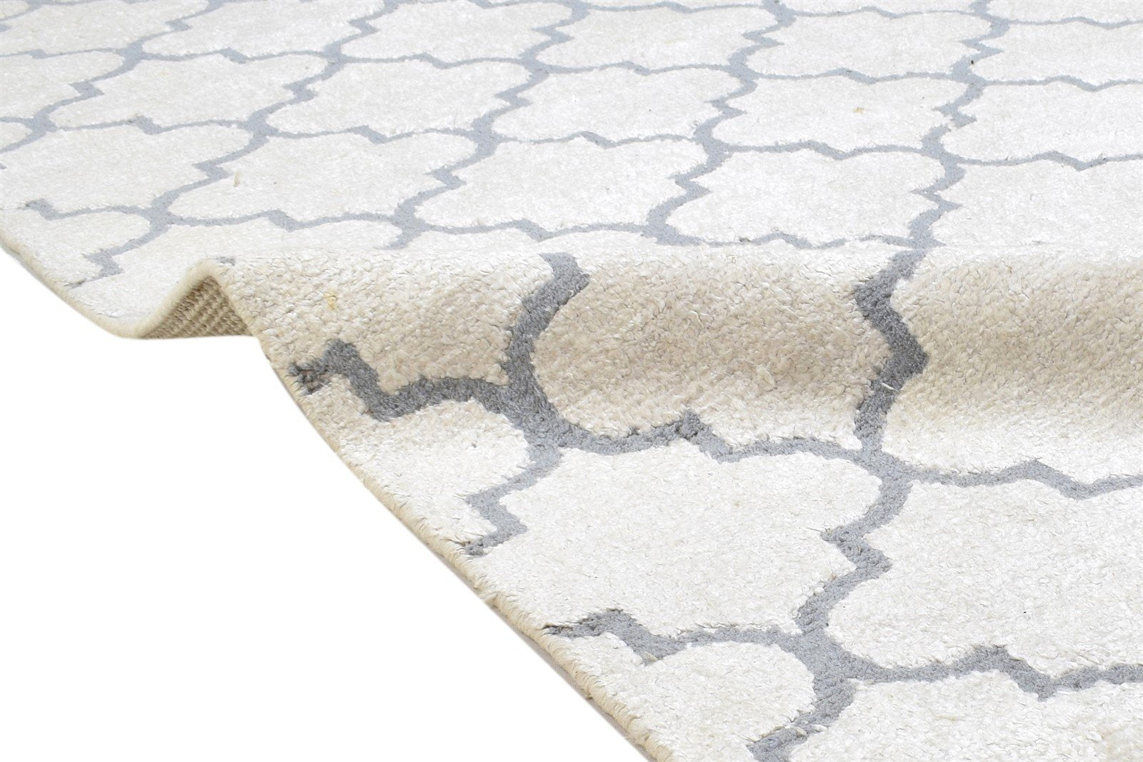 5' X 7' Rug Wool Sand Modern Hand Knotted Moroccan Trellis Room Size Carpet 7864512872597