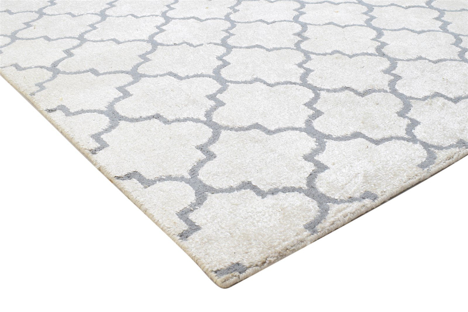 5' X 7' Rug Wool Sand Modern Hand Knotted Moroccan Trellis Room Size Carpet 7864512872597