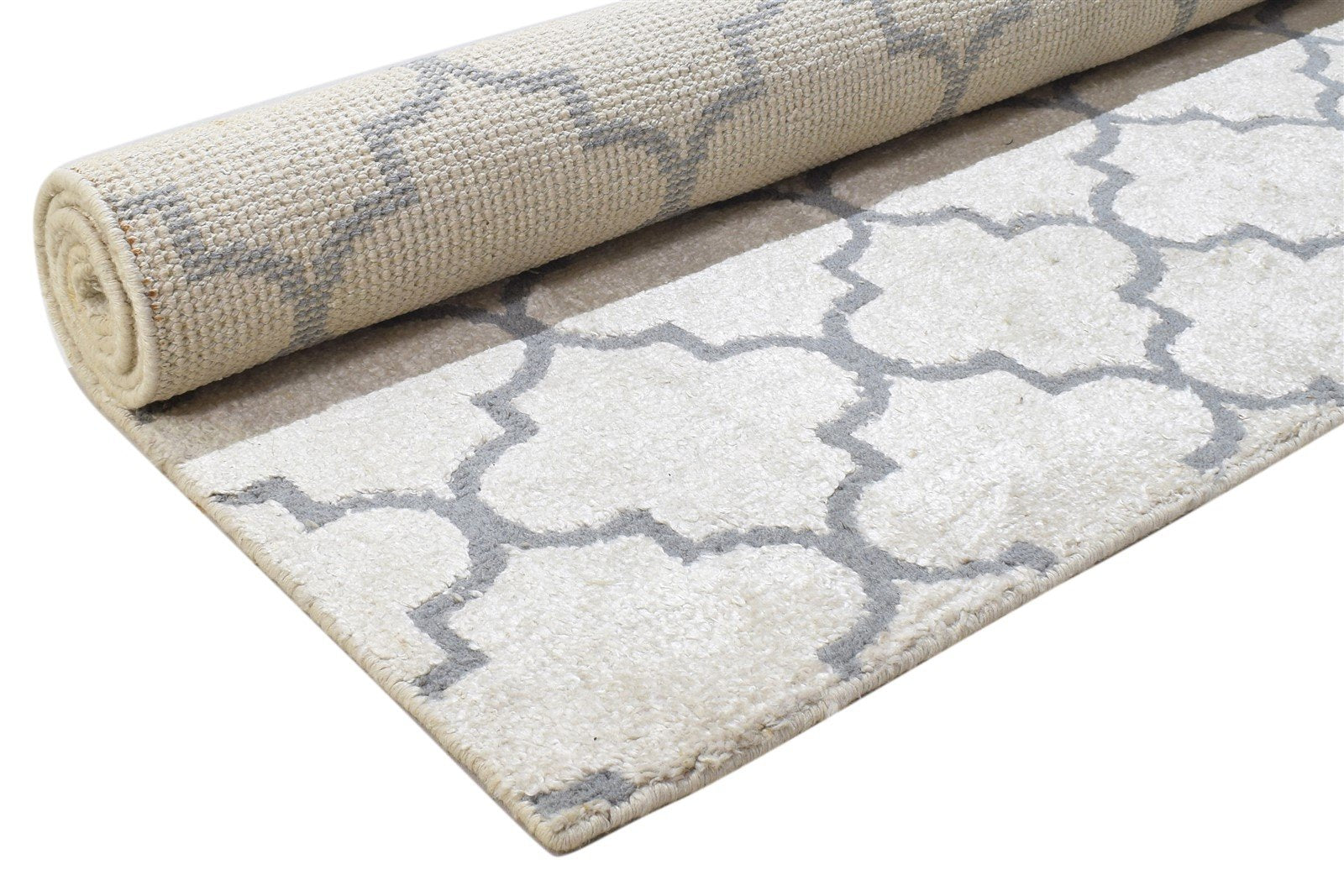5' X 7' Rug Wool Sand Modern Hand Knotted Moroccan Trellis Room Size Carpet 7864512872597